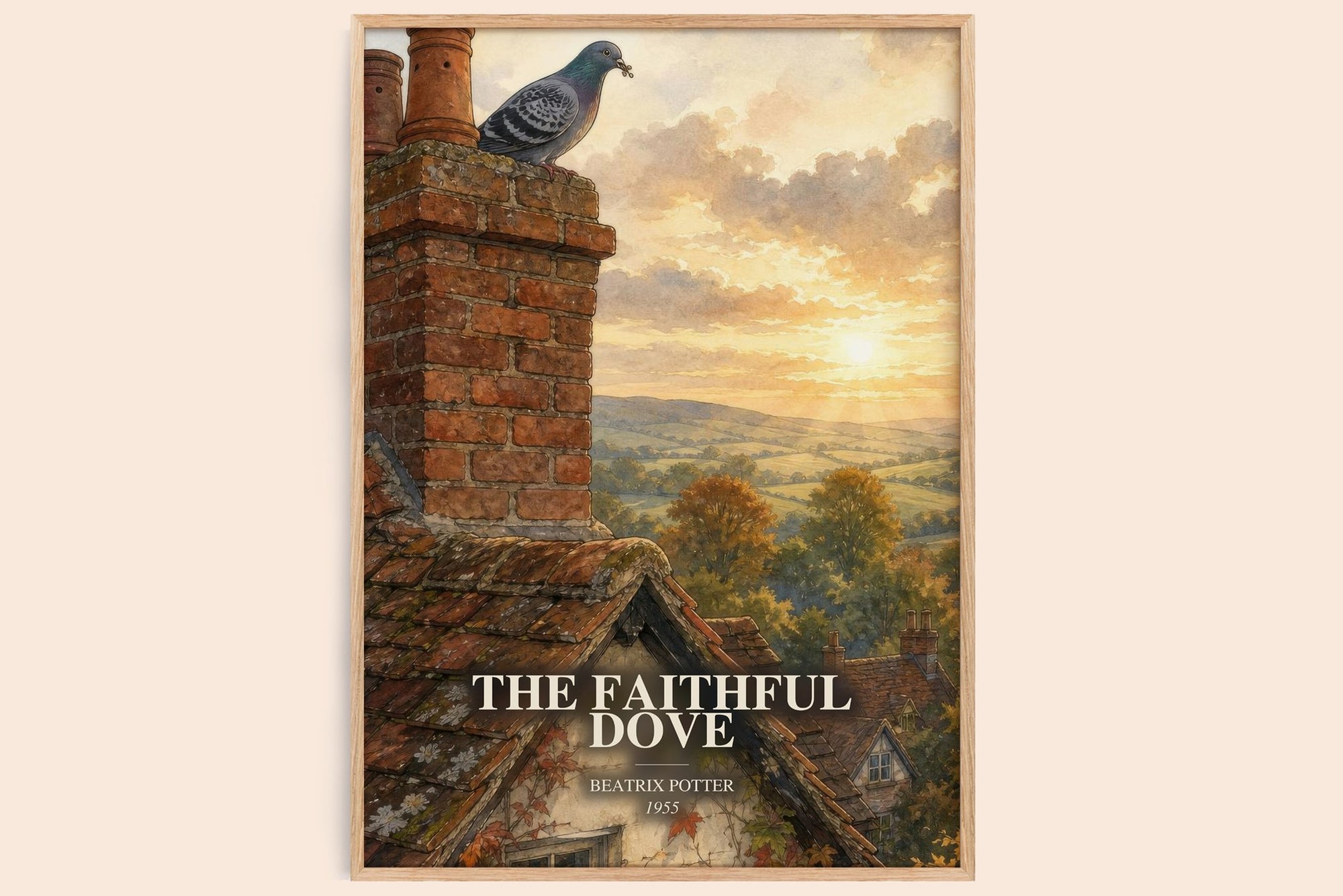 The Faithful Dove watercolour book poster by Beatrix Potter – framed literary art print