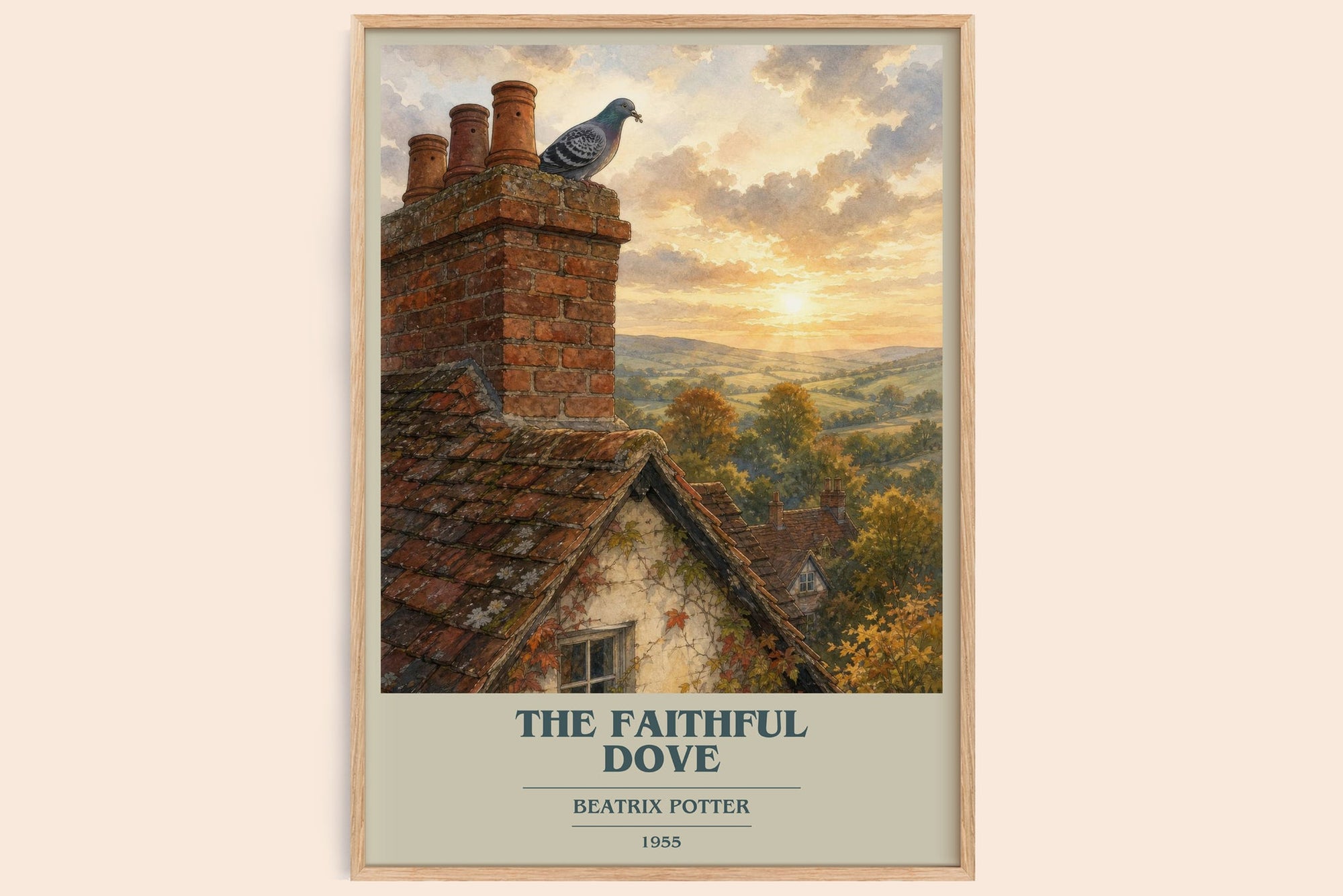 The Faithful Dove book cover book poster by Beatrix Potter – framed literary art print