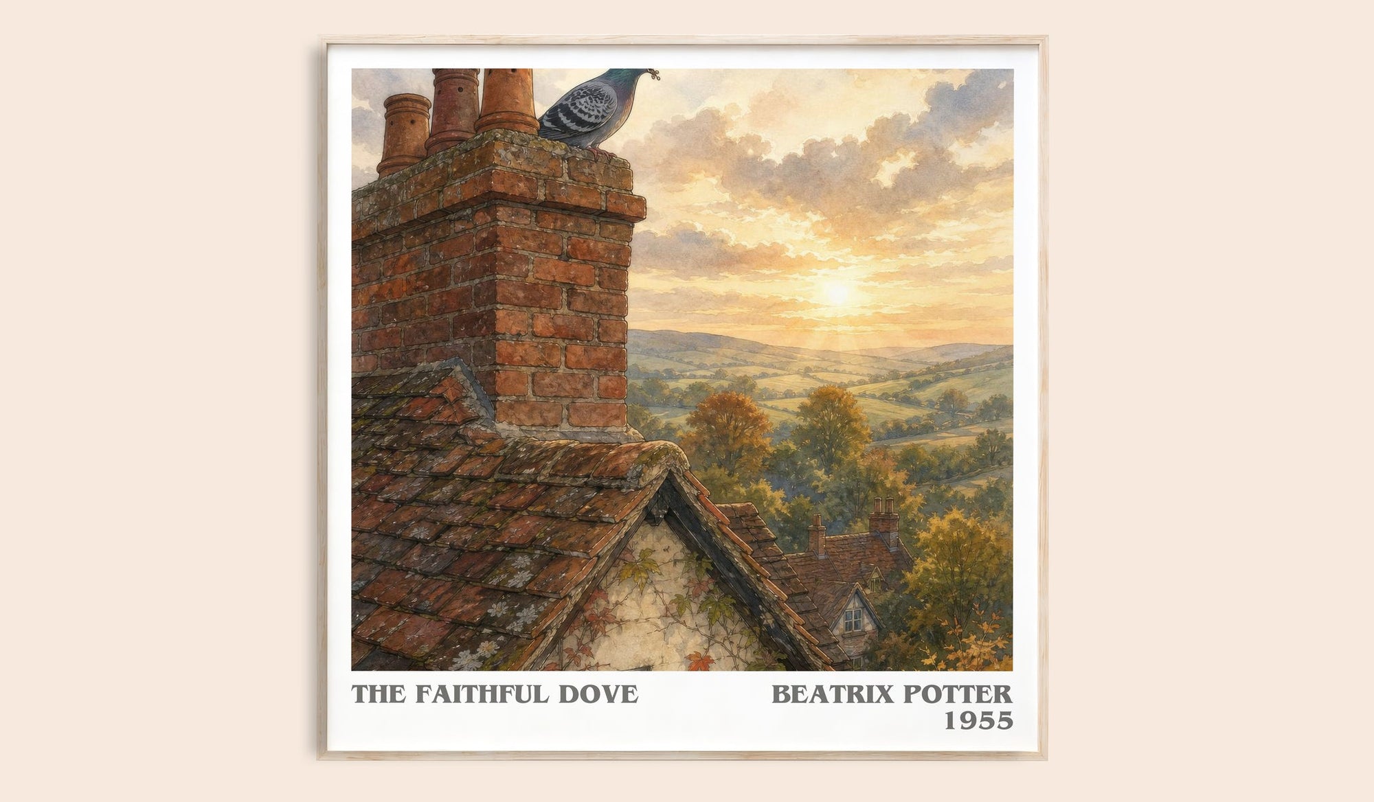 The Faithful Dove literary book poster by Beatrix Potter – framed literary art print