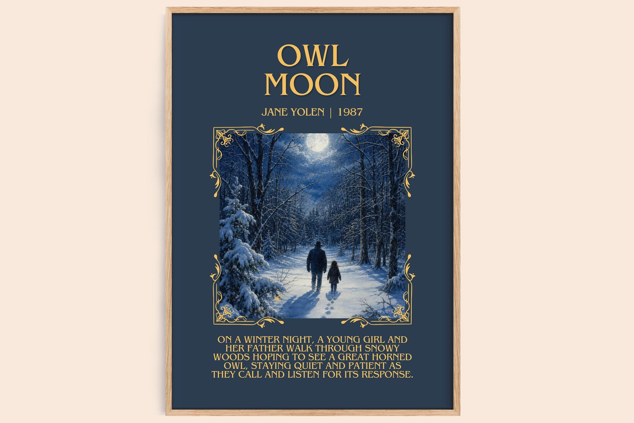 Owl Moon Minimalist Book Poster by Jane Yolen
