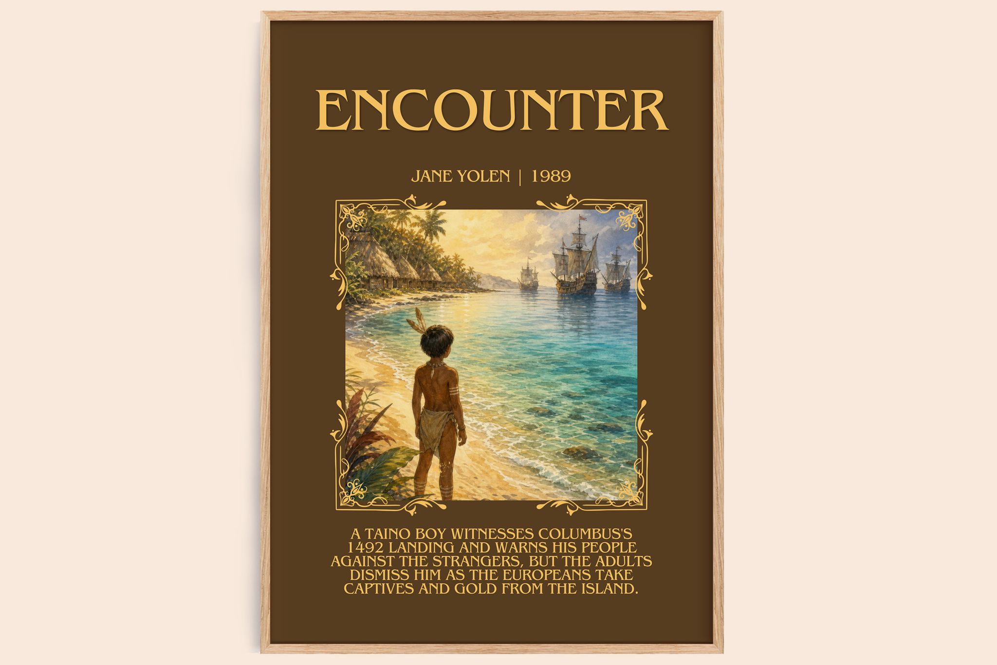Encounter Minimalist Book Poster by Jane Yolen