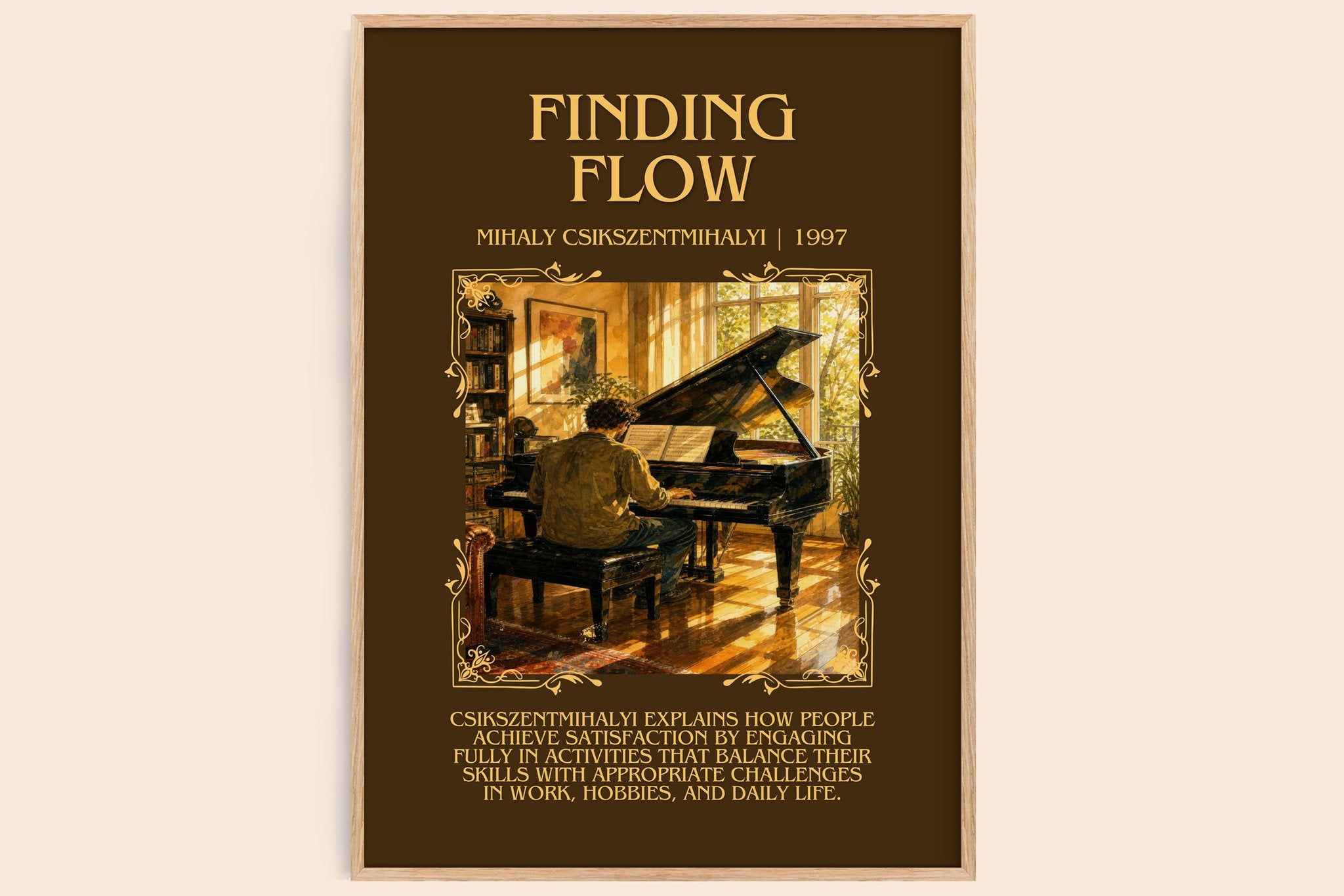 Finding flow Minimalist Book Poster by Mihaly Csikszentmihalyi