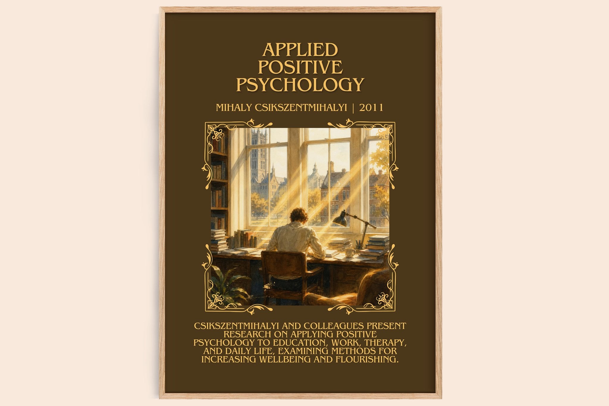 Applied positive psychology Minimalist Book Poster by Mihaly Csikszentmihalyi