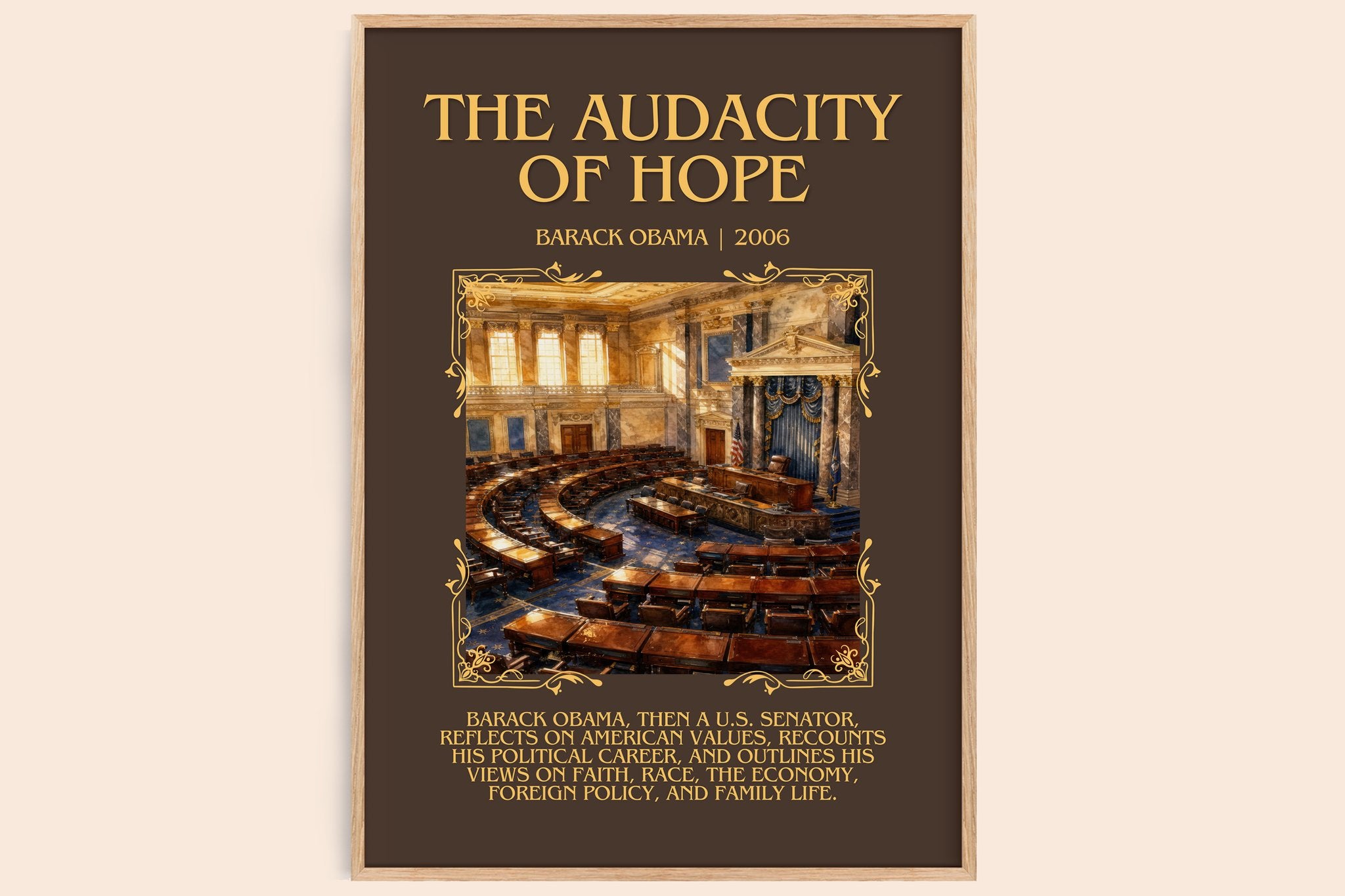 The Audacity of Hope Minimalist Book Poster by Barack Obama
