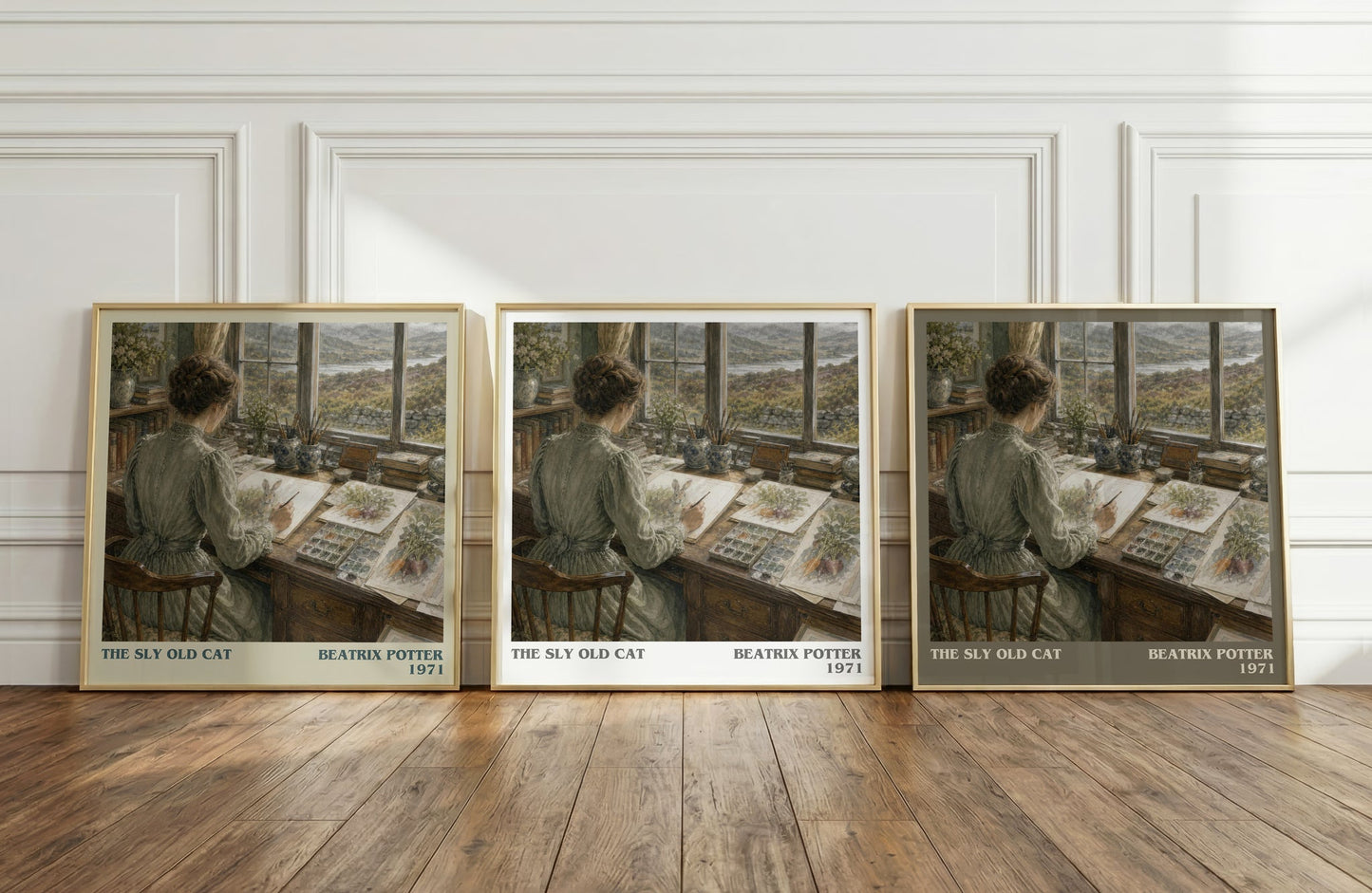 The Sly Old Cat literary art print colour and style options – Beatrix Potter book art