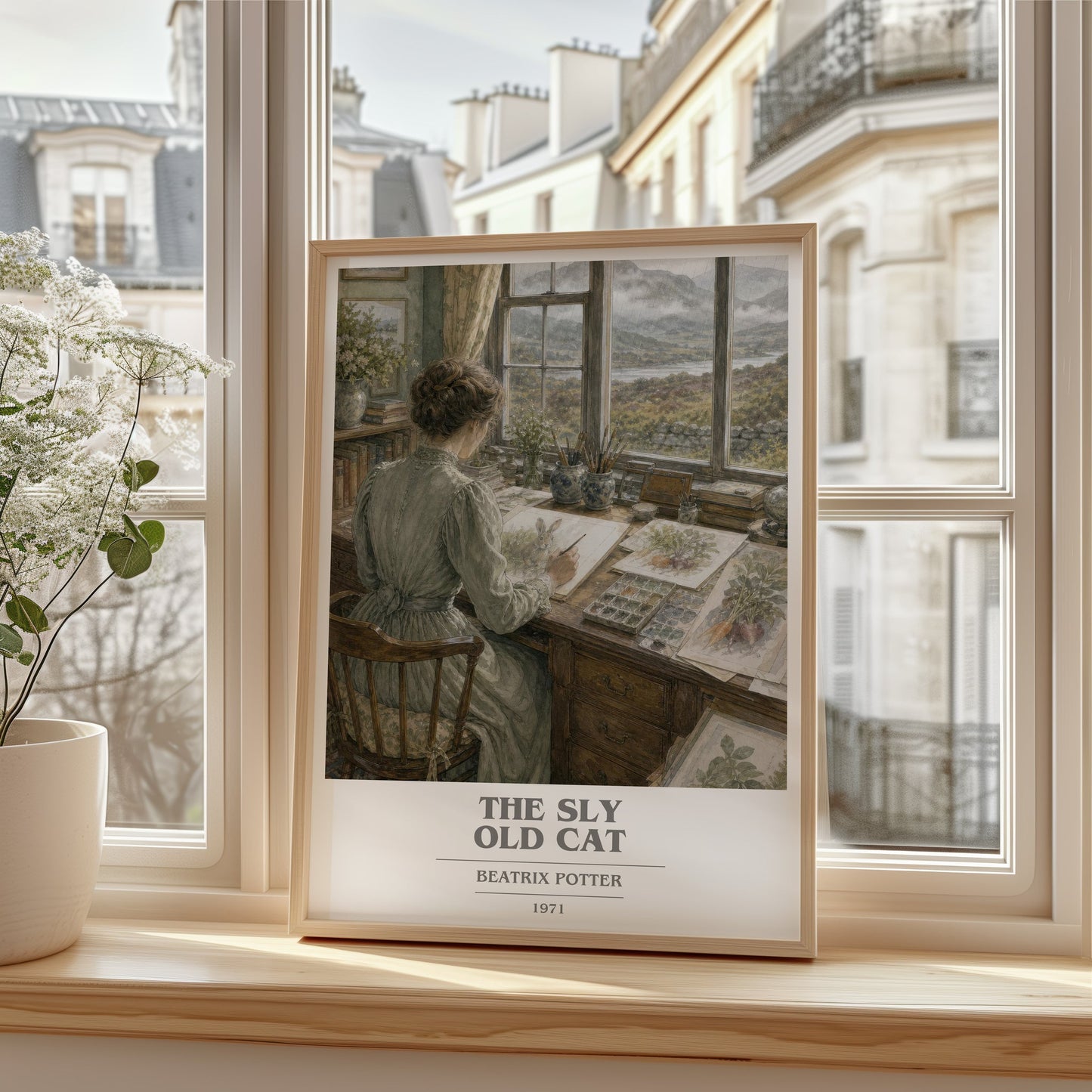 The Sly Old Cat book cover poster colour and style options – Beatrix Potter book art