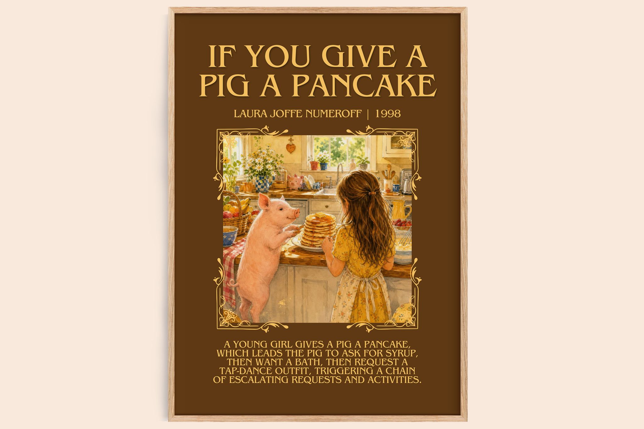 If You Give a Pig a Pancake Minimalist Book Poster by L. Numeroff