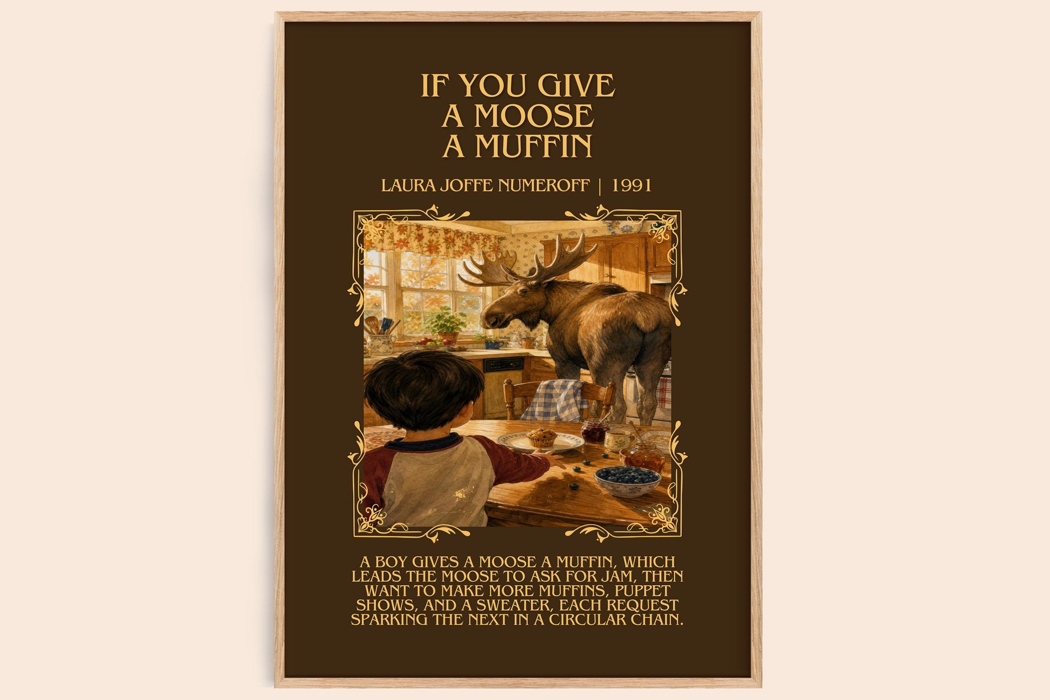 If You Give a Moose a Muffin Minimalist Book Poster by L. Numeroff