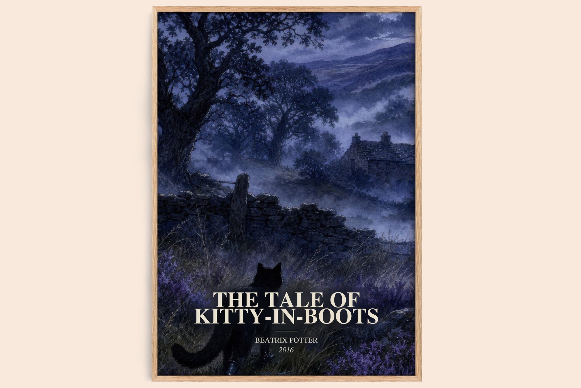 The Tale Of Kitty-In-Boots watercolour book poster by Beatrix Potter – framed literary art print