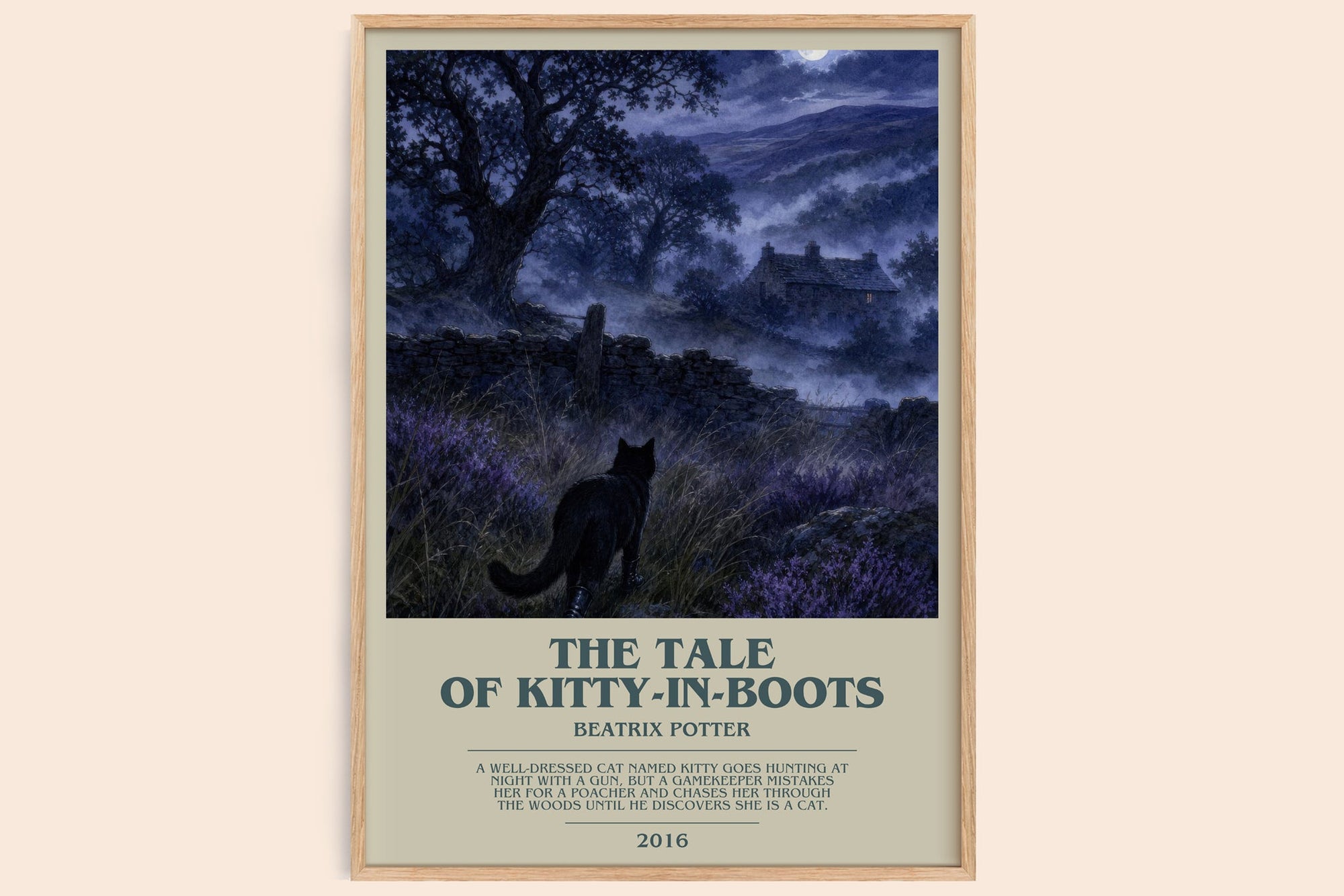 The Tale Of Kitty-In-Boots bookish book poster by Beatrix Potter – framed literary art print