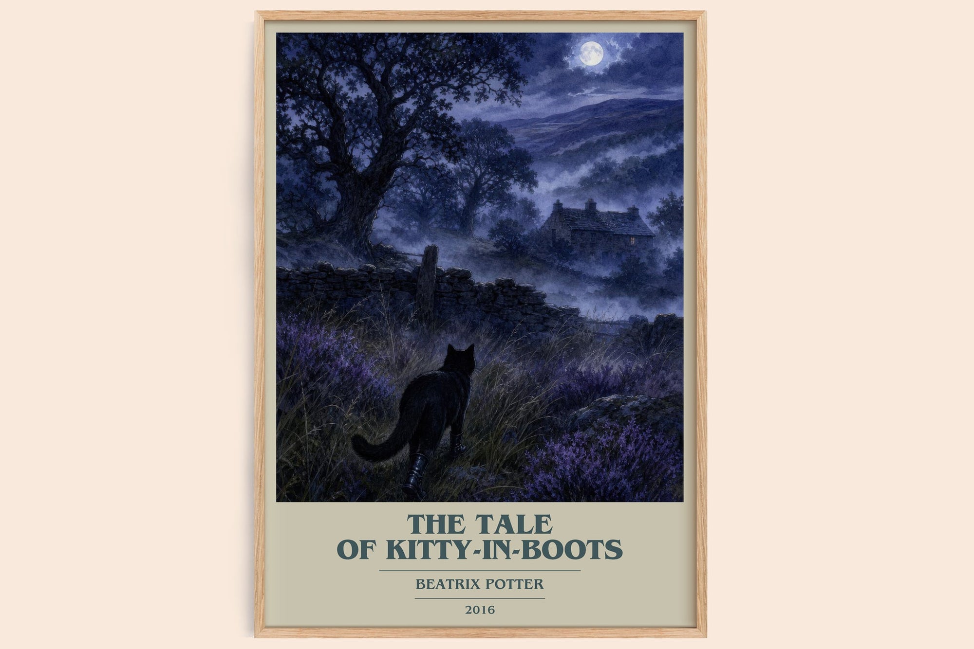 The Tale Of Kitty-In-Boots book cover book poster by Beatrix Potter – framed literary art print