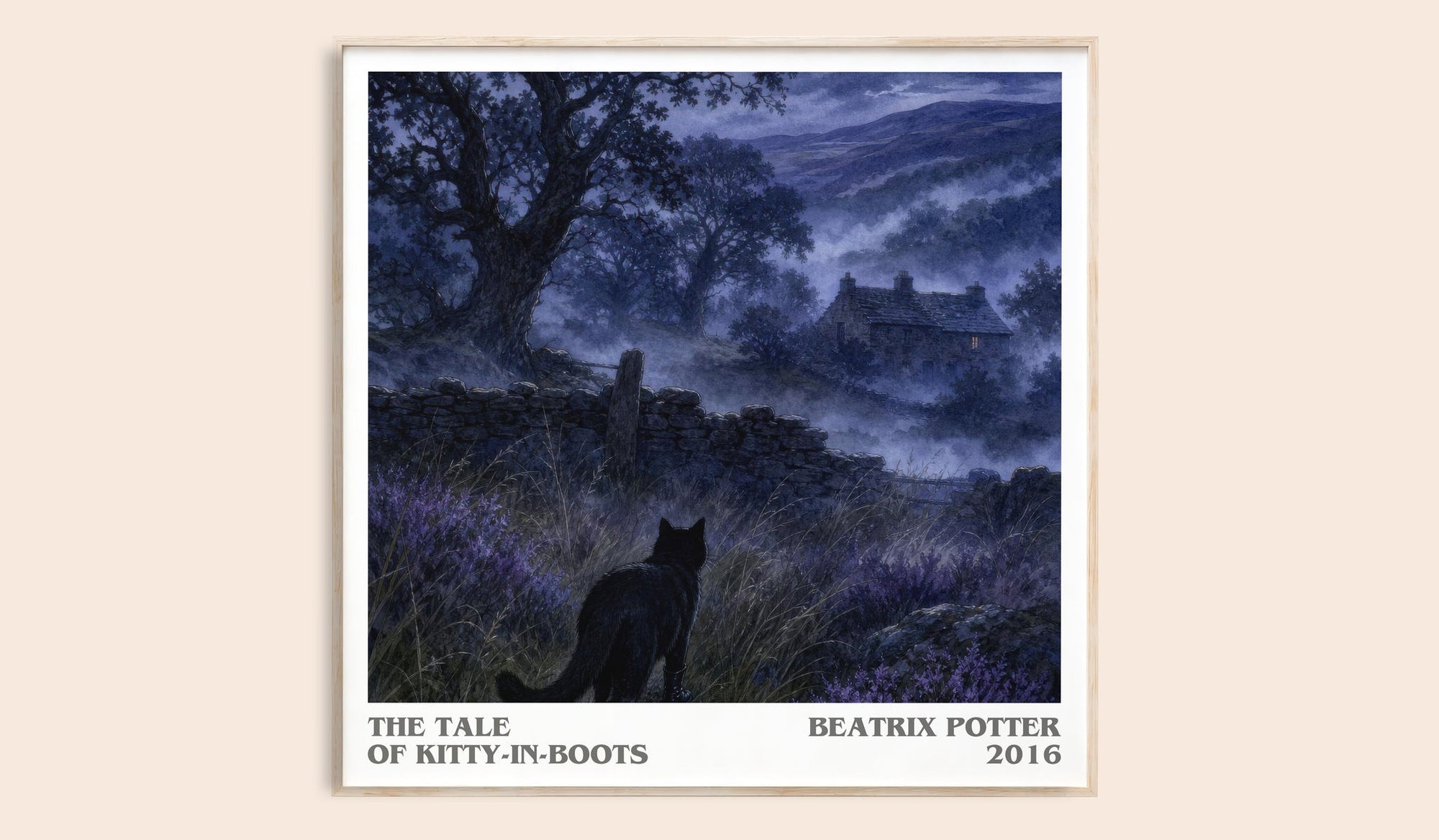 The Tale Of Kitty-In-Boots literary book poster by Beatrix Potter – framed literary art print