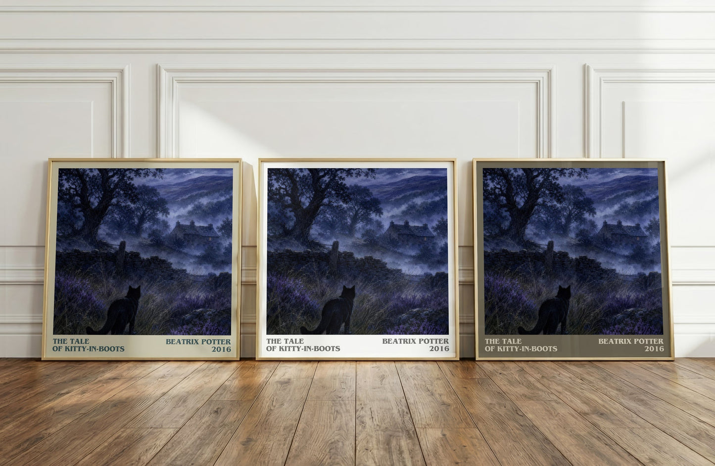 The Tale Of Kitty-In-Boots literary art print colour and style options – Beatrix Potter book art