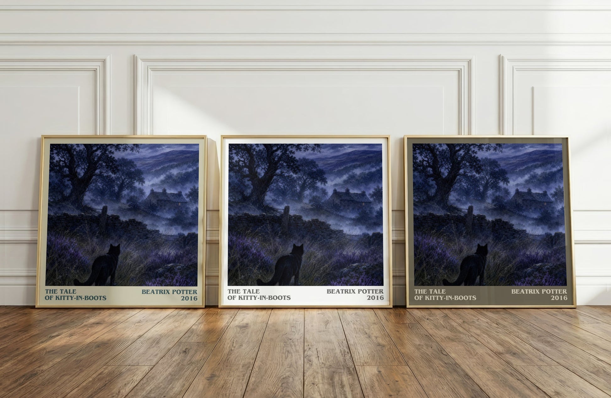 The Tale Of Kitty-In-Boots literary art print colour and style options – Beatrix Potter book art