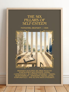 six pillars of self-esteem Minimalist Book Poster by Nathaniel Branden – image 2
