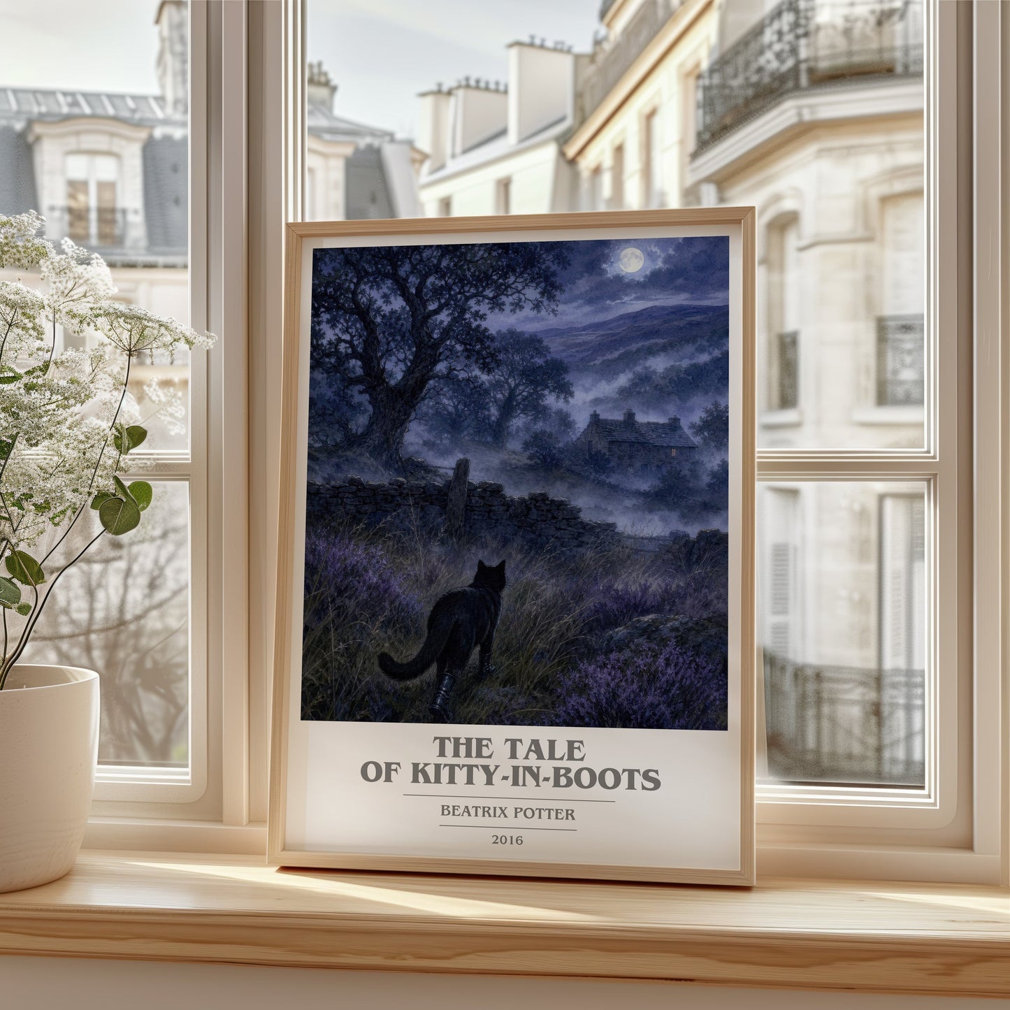 The Tale Of Kitty-In-Boots book cover poster colour and style options – Beatrix Potter book art