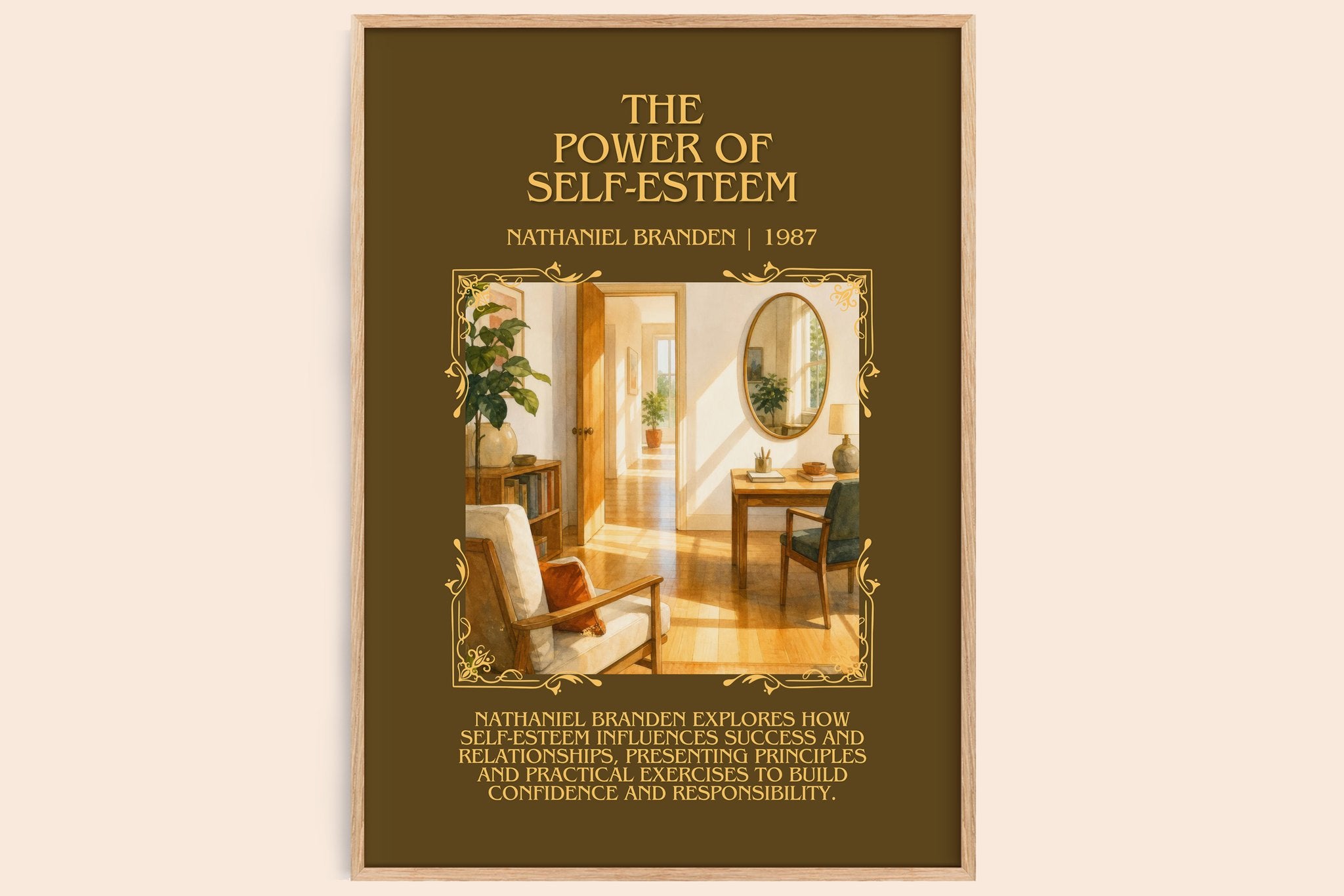 The power of self-esteem Minimalist Book Poster by Nathaniel Branden