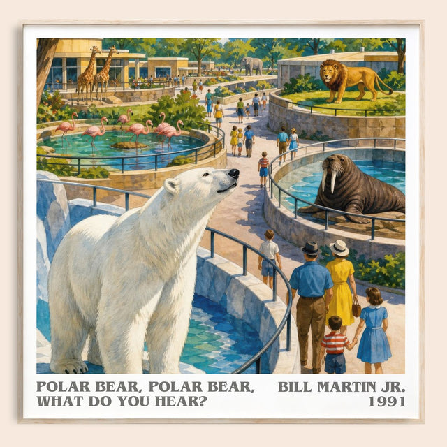 Polar Bear, Polar Bear, What Do You Hear? Literary Art Print by B. Jr.