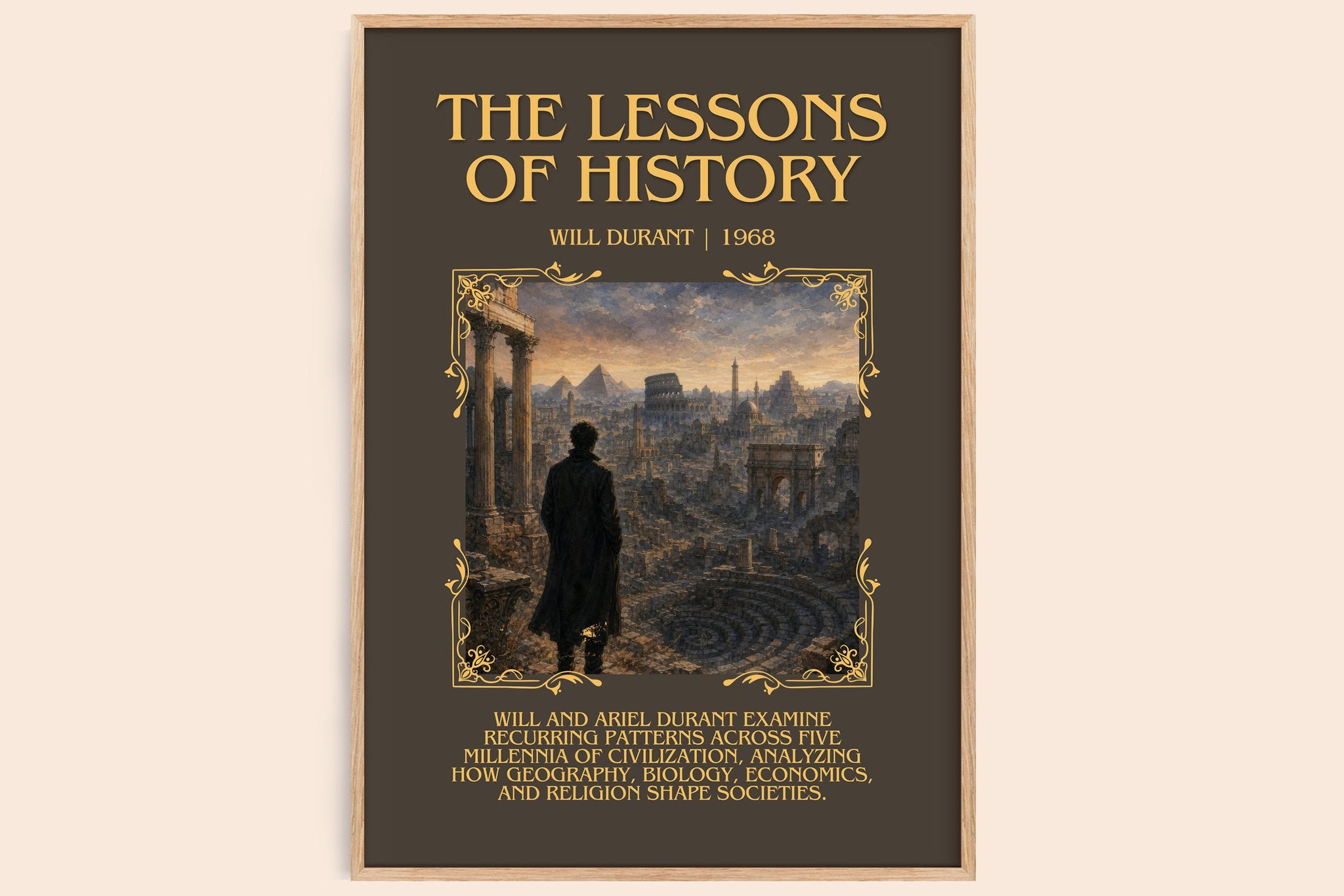 The Lessons of History Minimalist Book Poster by Will Durant