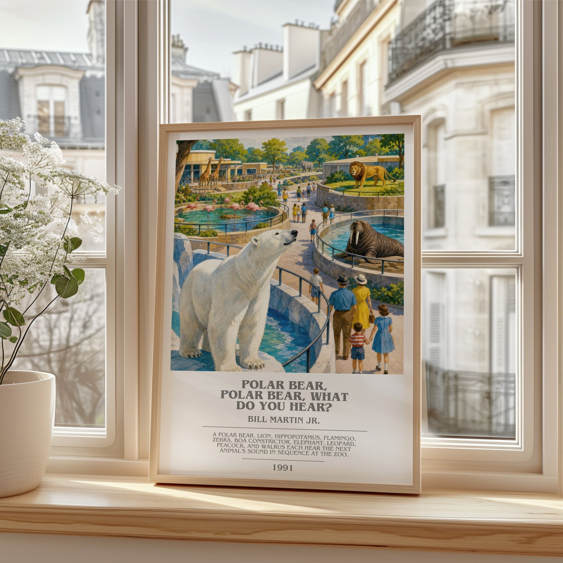 Polar Bear, Polar Bear, What Do You Hear? bookish poster colour and style options – Bill Martin Jr. book art