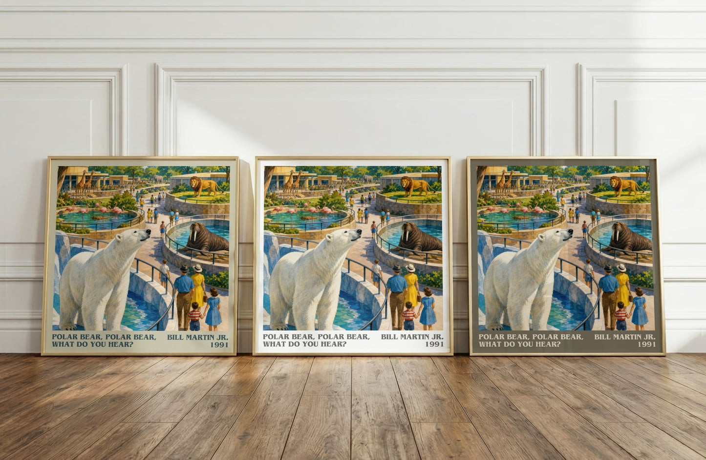 Polar Bear, Polar Bear, What Do You Hear? literary art print colour and style options – Bill Martin Jr. book art