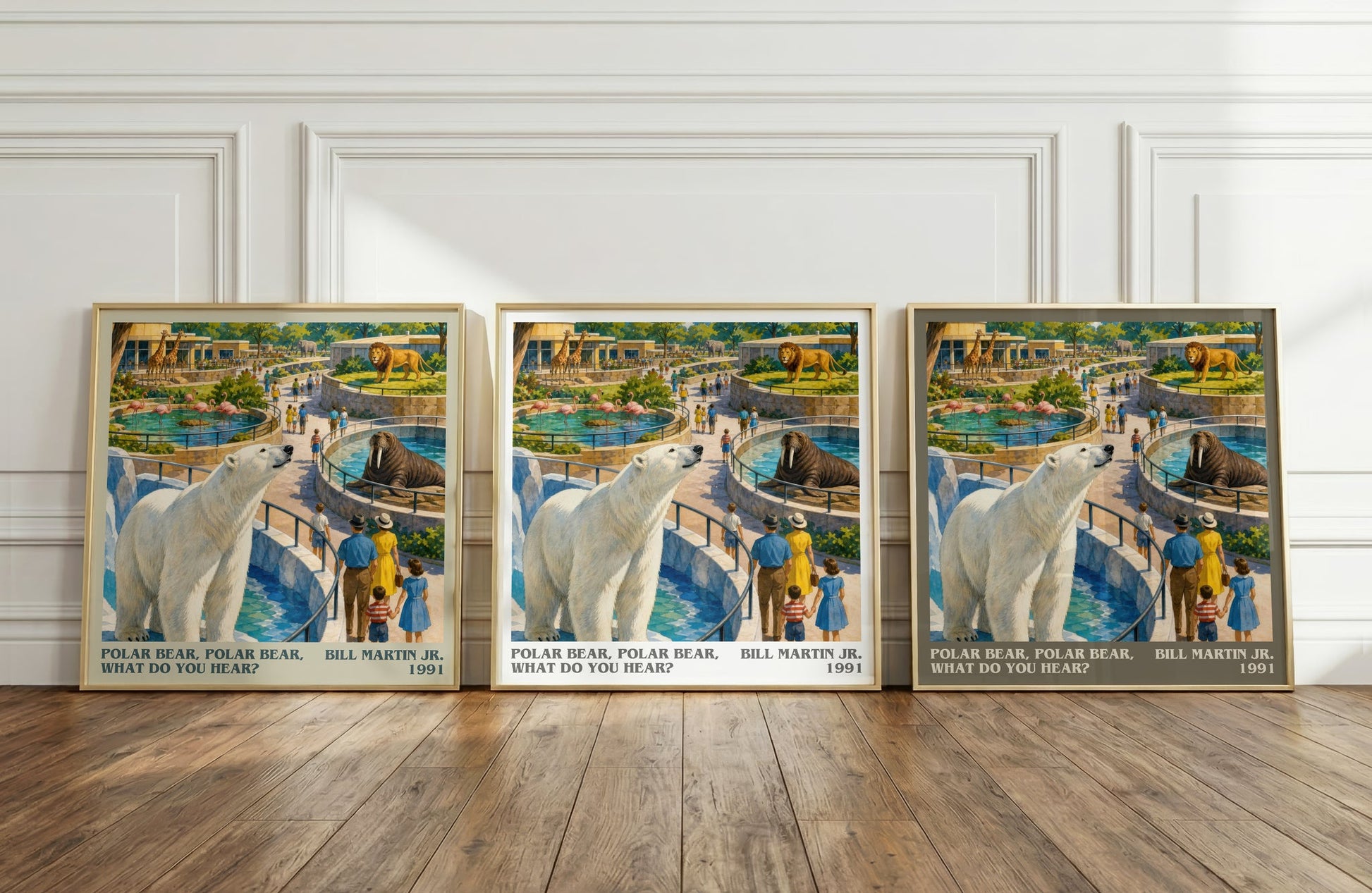 Polar Bear, Polar Bear, What Do You Hear? literary art print colour and style options – Bill Martin Jr. book art