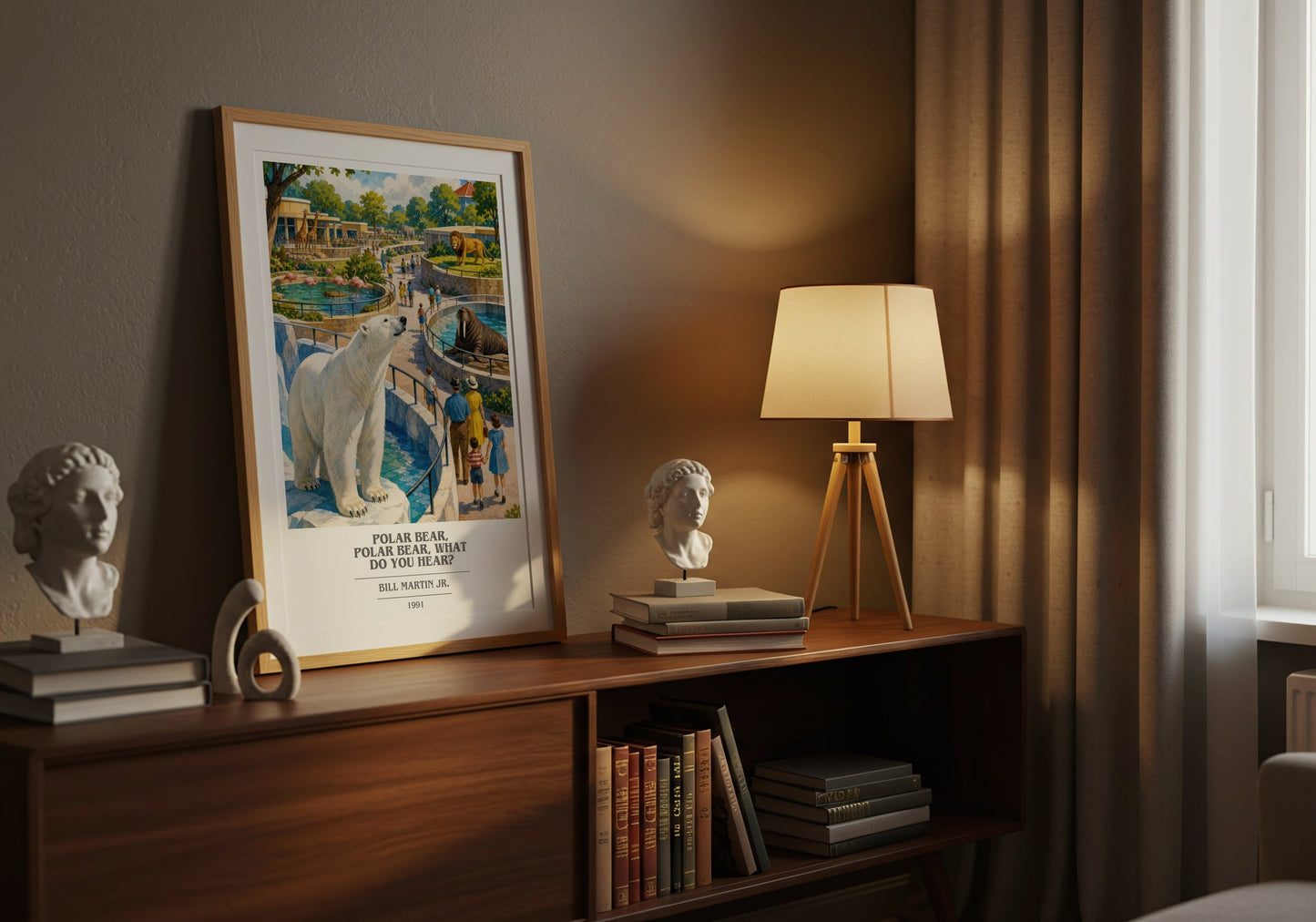 Polar Bear, Polar Bear, What Do You Hear? book cover book poster framed on wall – childrens wall art