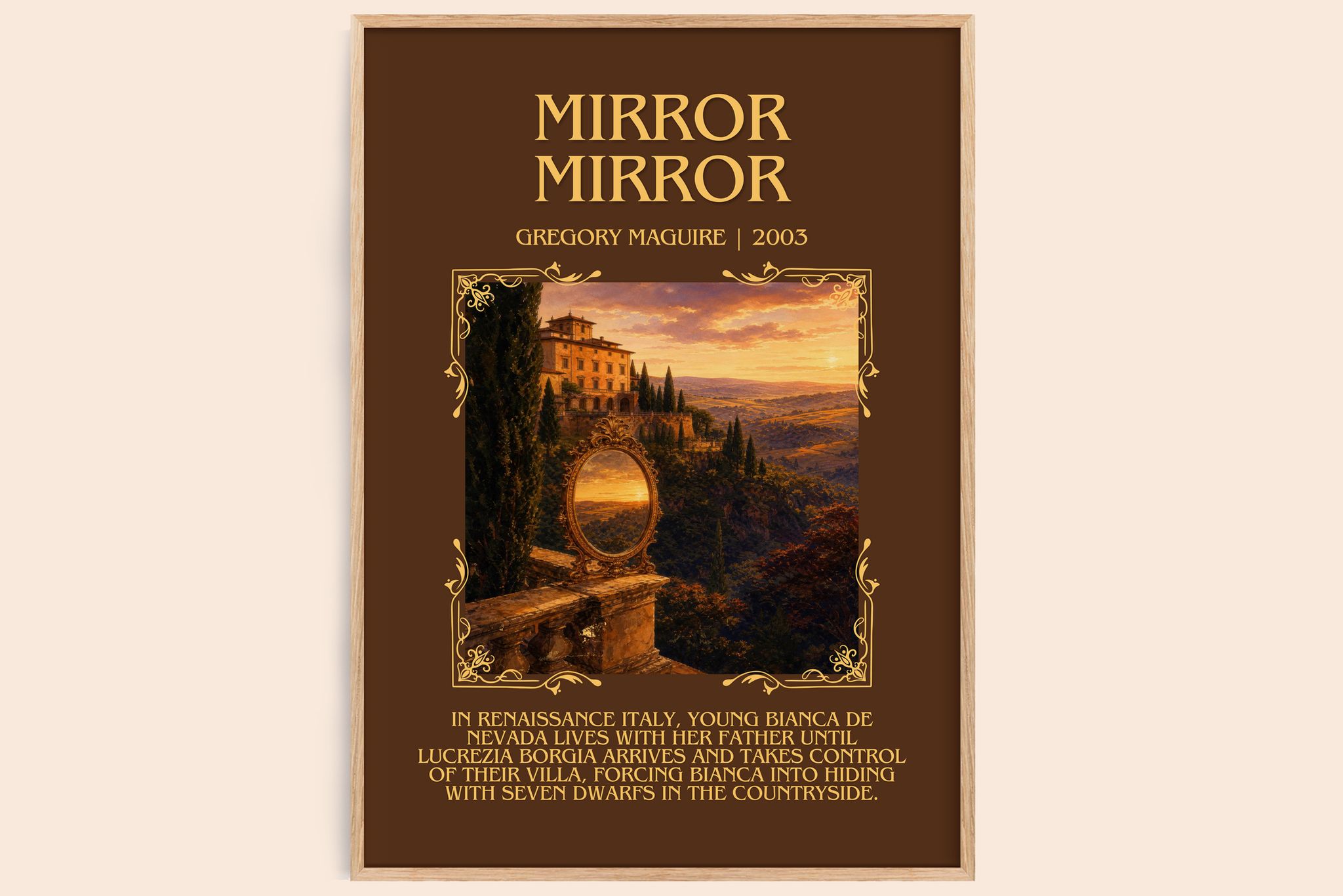 Mirror Mirror Minimalist Book Poster by Gregory Maguire