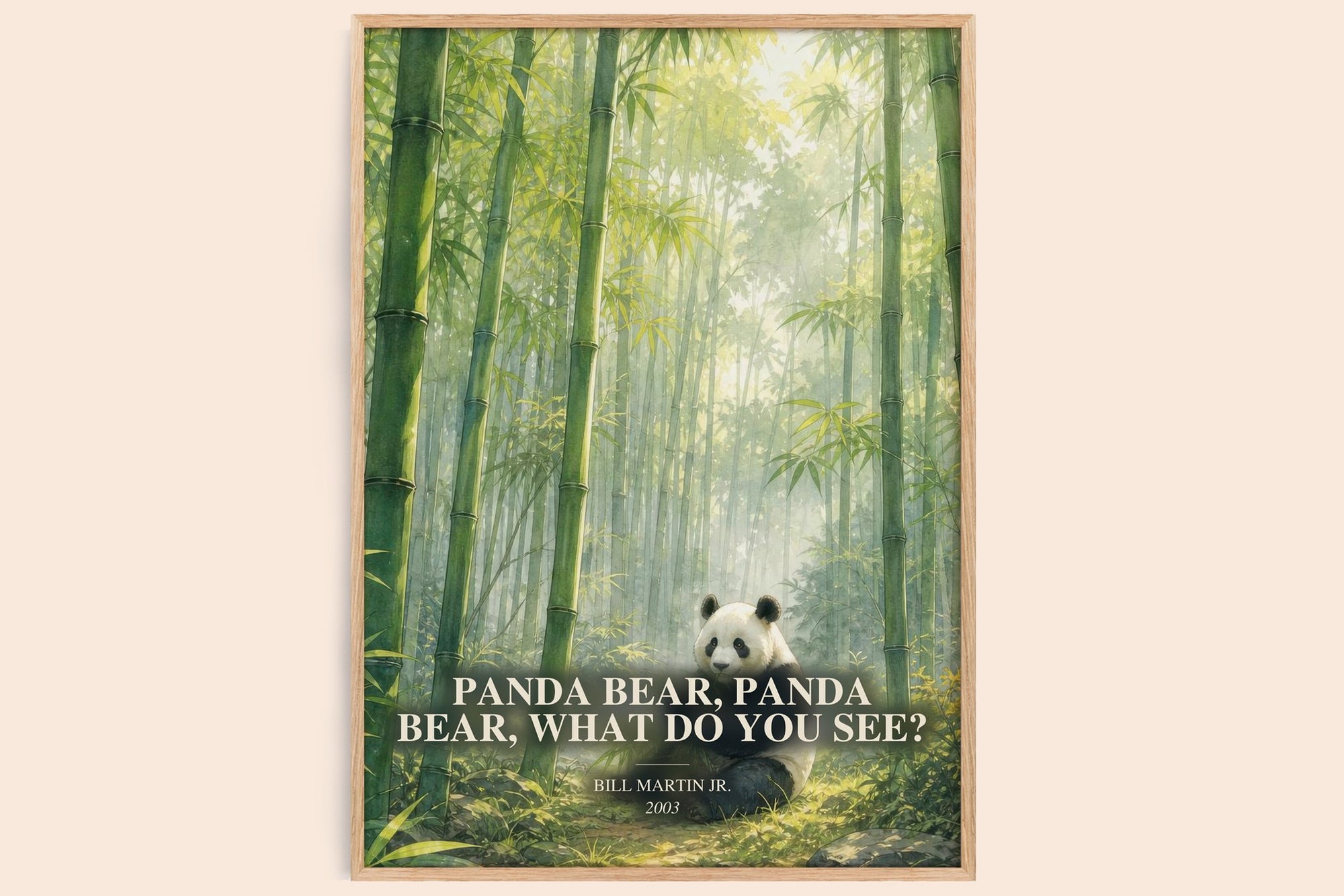 Panda Bear, Panda Bear, What Do You See? watercolour book poster by Bill Martin Jr. – framed literary art print