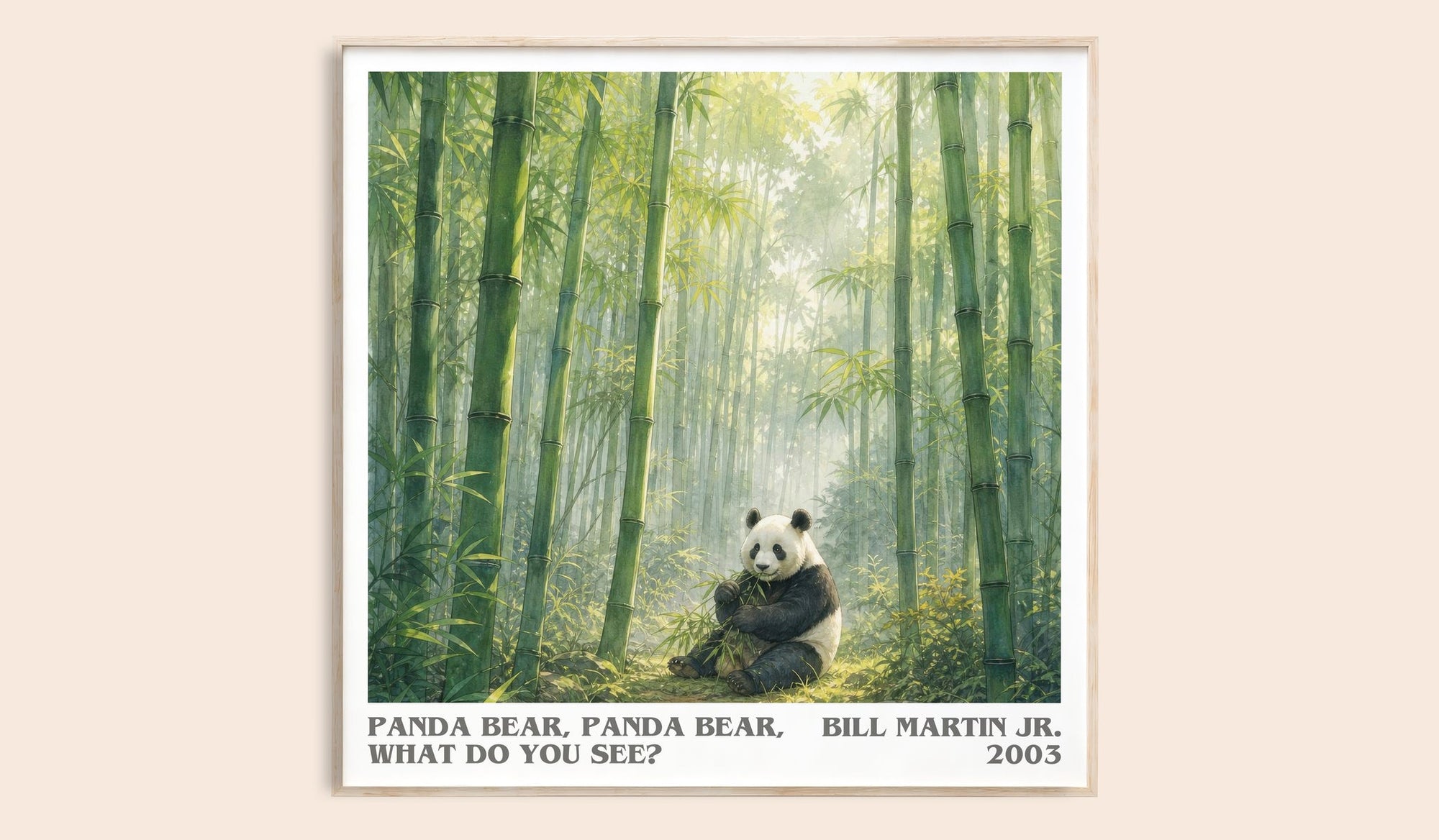 Panda Bear, Panda Bear, What Do You See? literary book poster by Bill Martin Jr. – framed literary art print