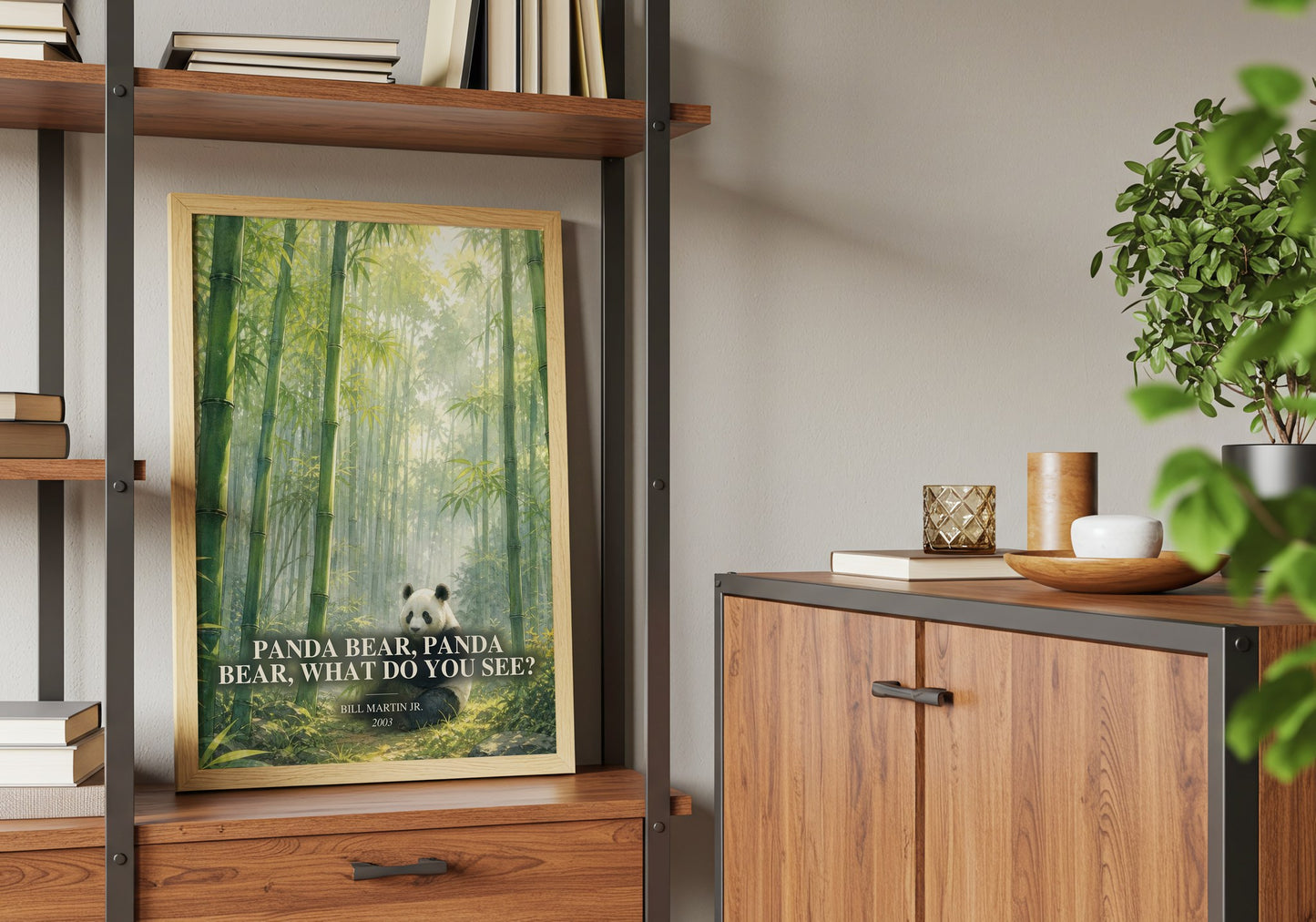 Panda Bear, Panda Bear, What Do You See? book watercolour illustration paper finish options – matte satin gloss