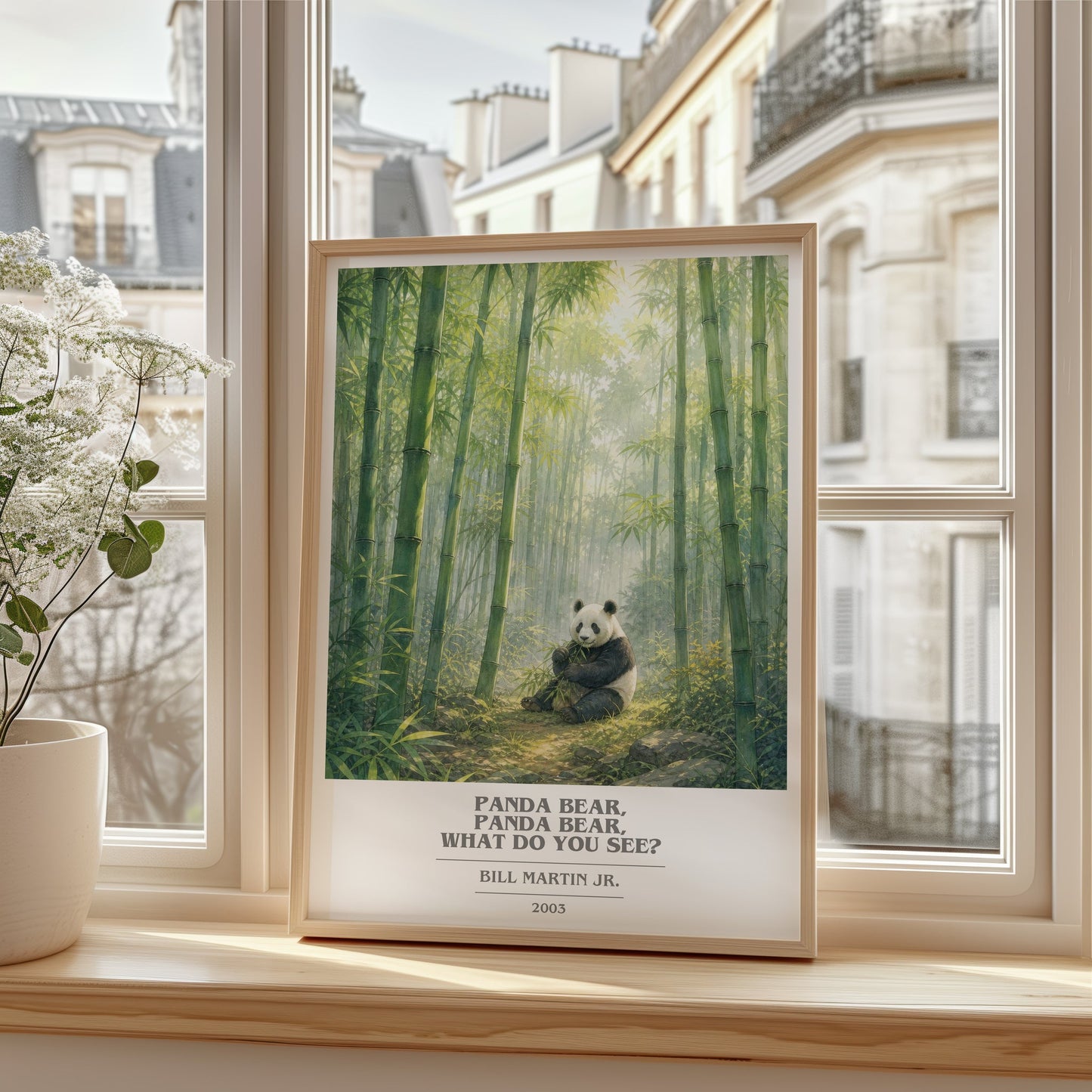Panda Bear, Panda Bear, What Do You See? book cover poster colour and style options – Bill Martin Jr. book art