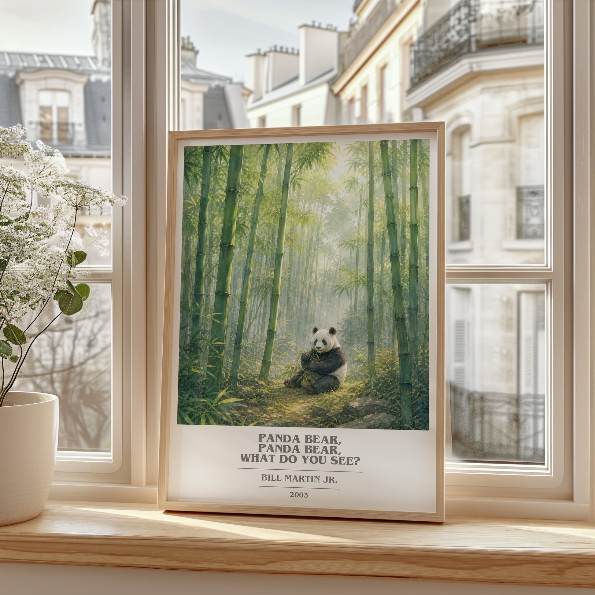 Panda Bear, Panda Bear, What Do You See? book cover poster colour and style options – Bill Martin Jr. book art