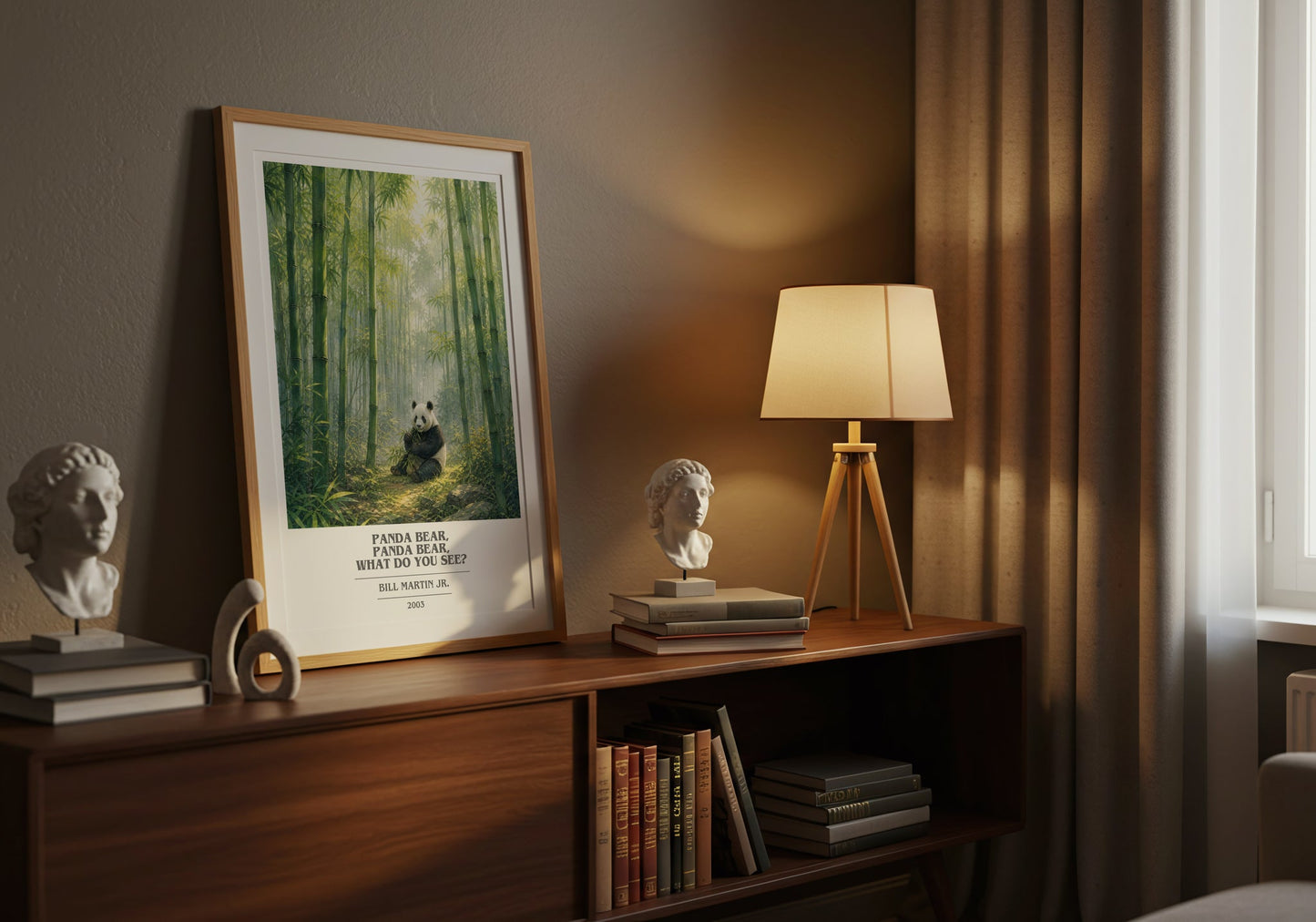 Panda Bear, Panda Bear, What Do You See? book cover book poster framed on wall – childrens wall art