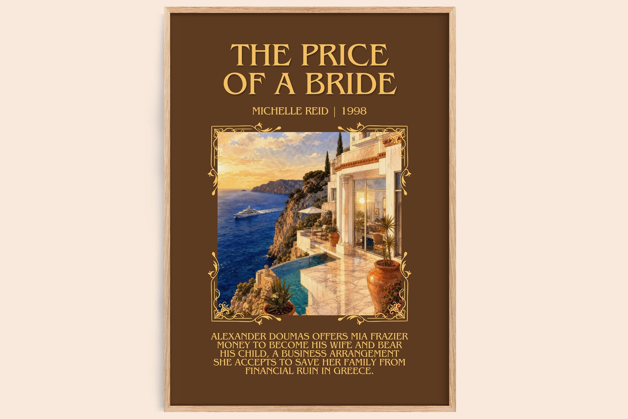 The Price of a Bride Minimalist Book Poster by Michelle Reid