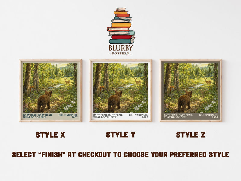 Baby Bear, Baby Bear, What Do You See? literary print in frame leaning in hallway – childrens wall art