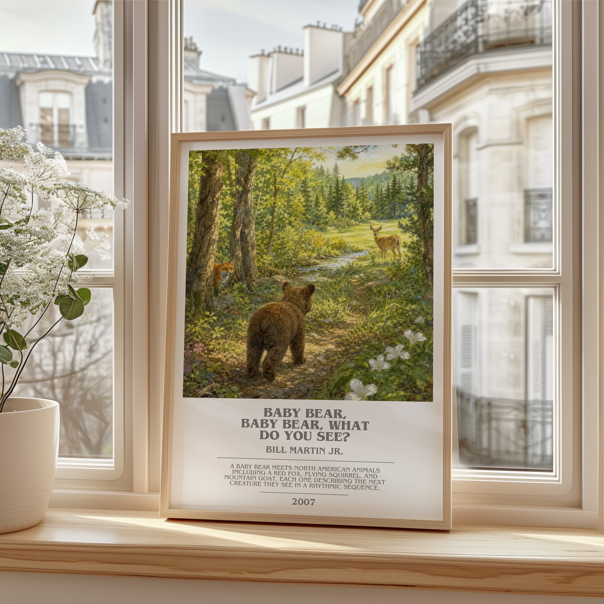 Baby Bear, Baby Bear, What Do You See? bookish poster colour and style options – Bill Martin Jr. book art