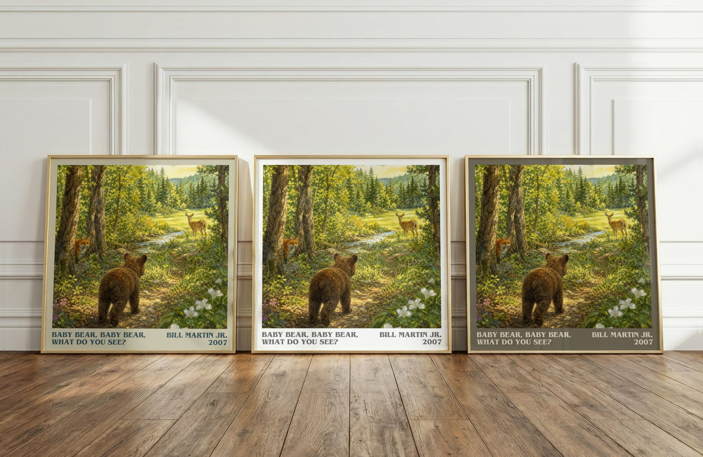 Baby Bear, Baby Bear, What Do You See? literary art print colour and style options – Bill Martin Jr. book art