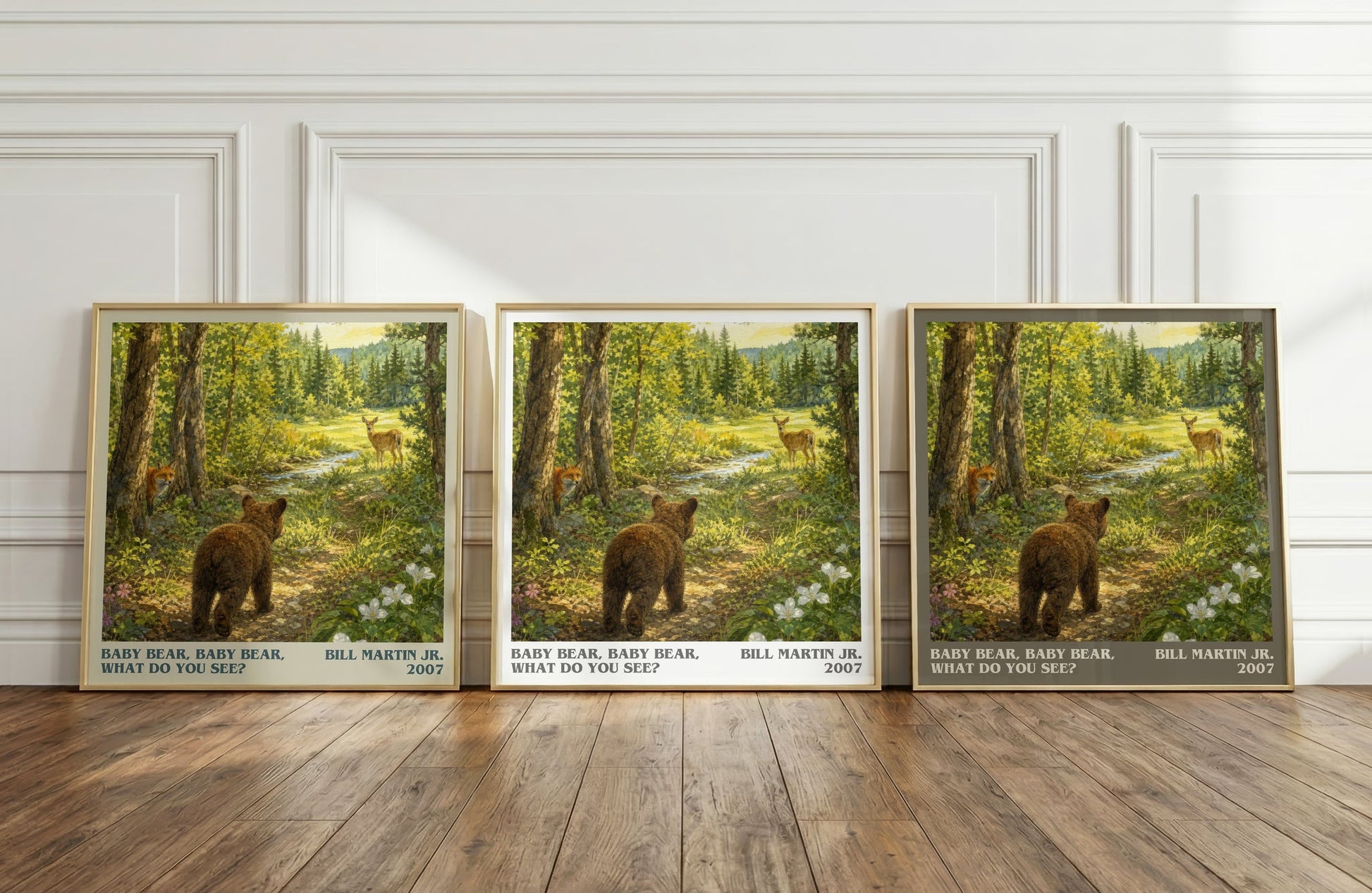Baby Bear, Baby Bear, What Do You See? literary art print colour and style options – Bill Martin Jr. book art