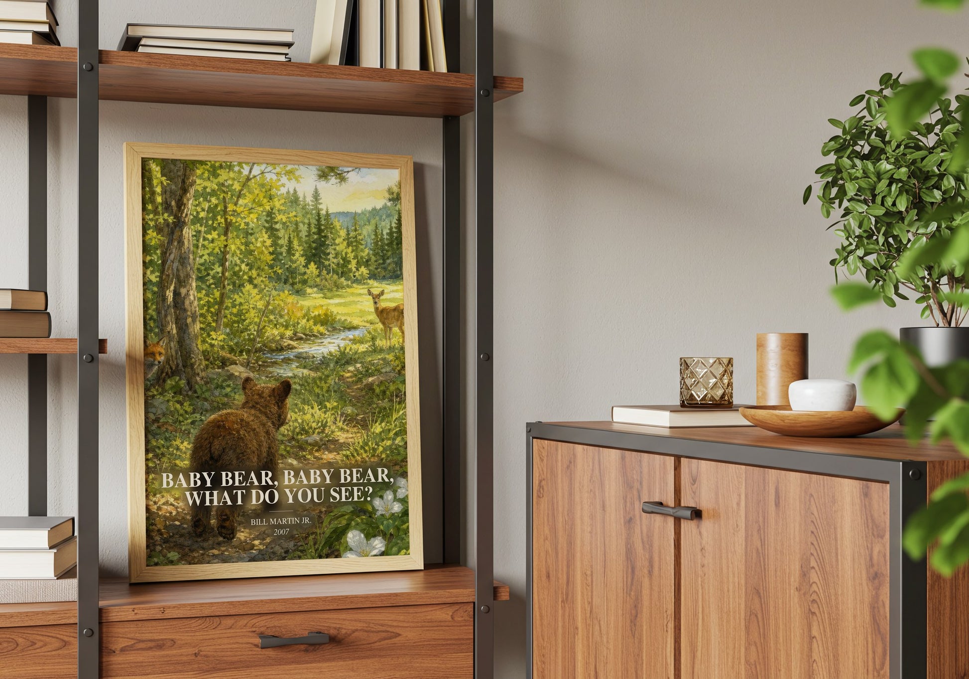 Baby Bear, Baby Bear, What Do You See? book watercolour illustration paper finish options – matte satin gloss