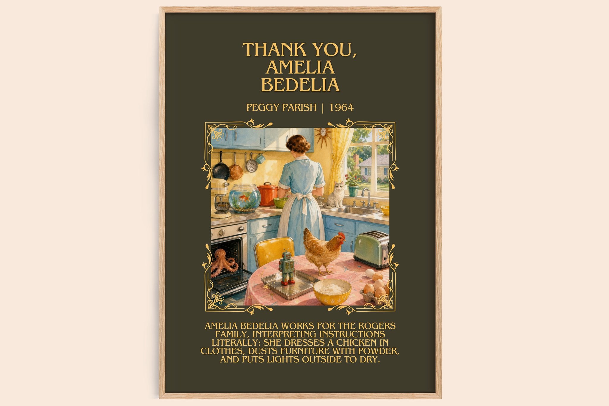 Thank You, Amelia Bedelia Minimalist Book Poster by Peggy Parish