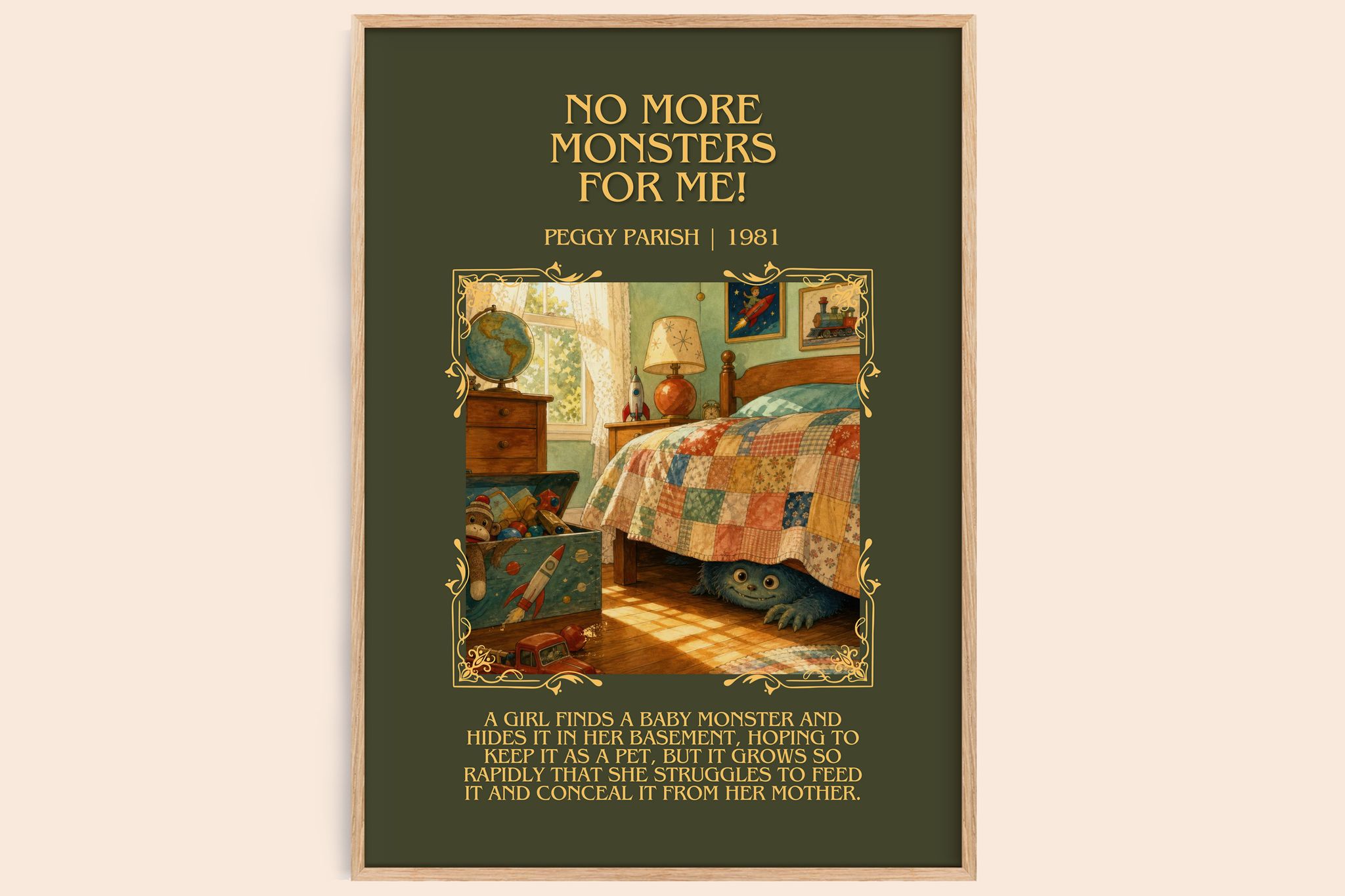 No More Monsters for Me! Minimalist Book Poster by Peggy Parish