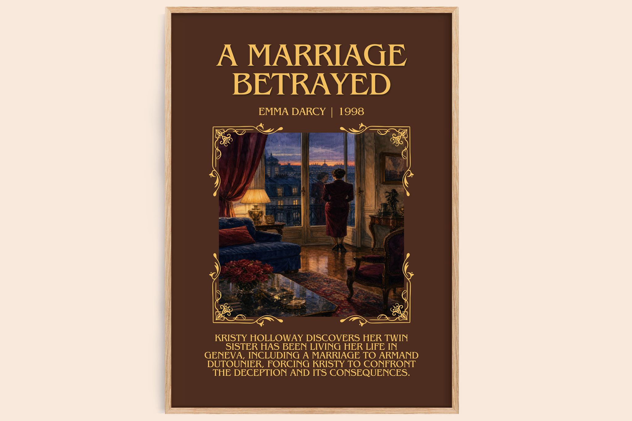 A Marriage Betrayed Minimalist Book Poster by Emma Darcy