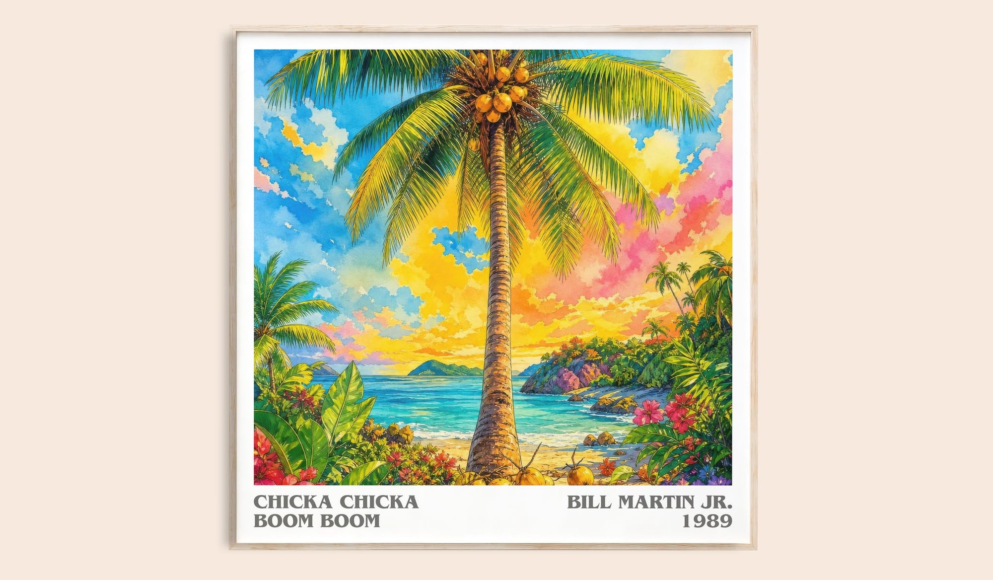 Chicka Chicka Boom Boom literary book poster by Bill Martin Jr. – framed literary art print