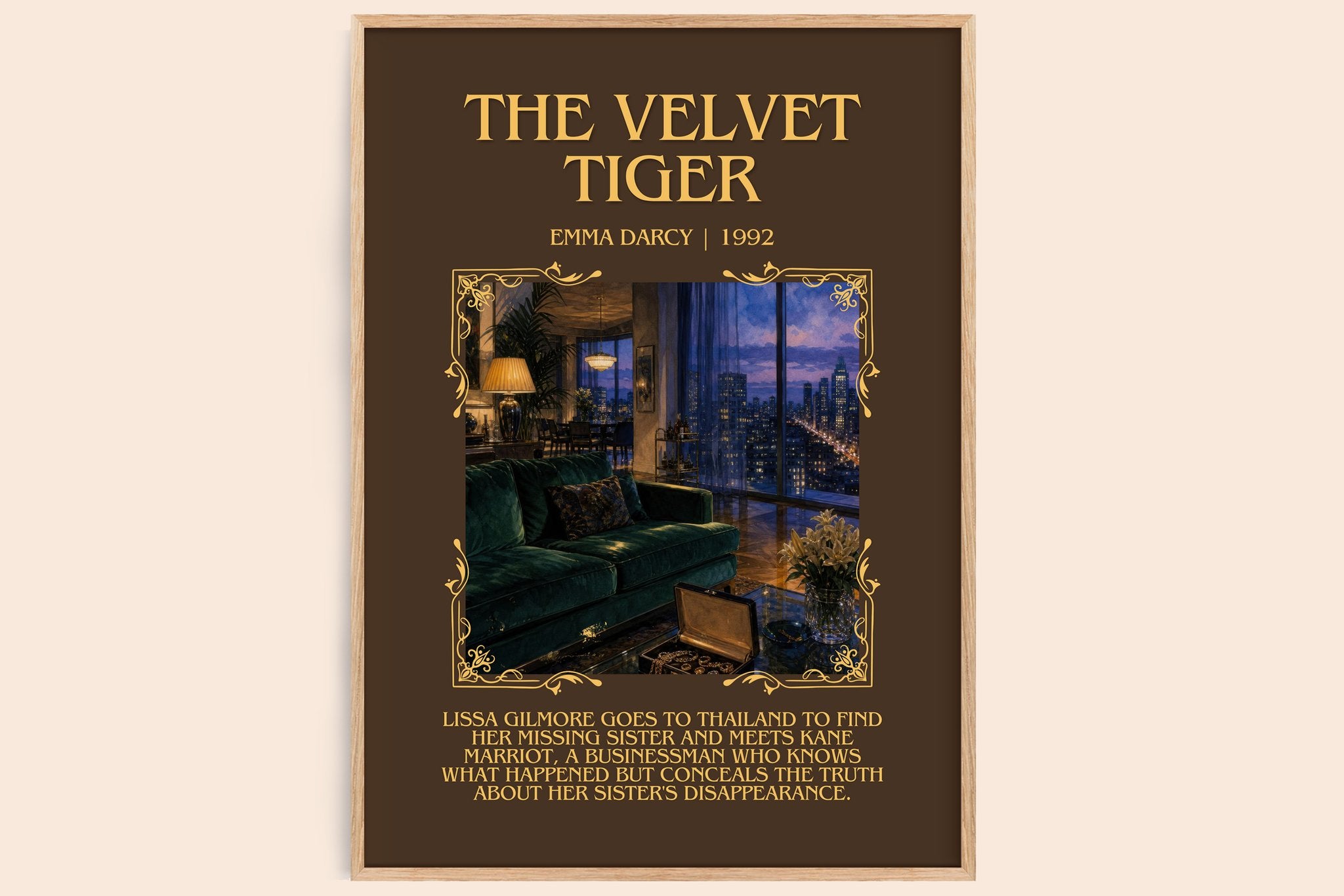 The Velvet Tiger Minimalist Book Poster by Emma Darcy