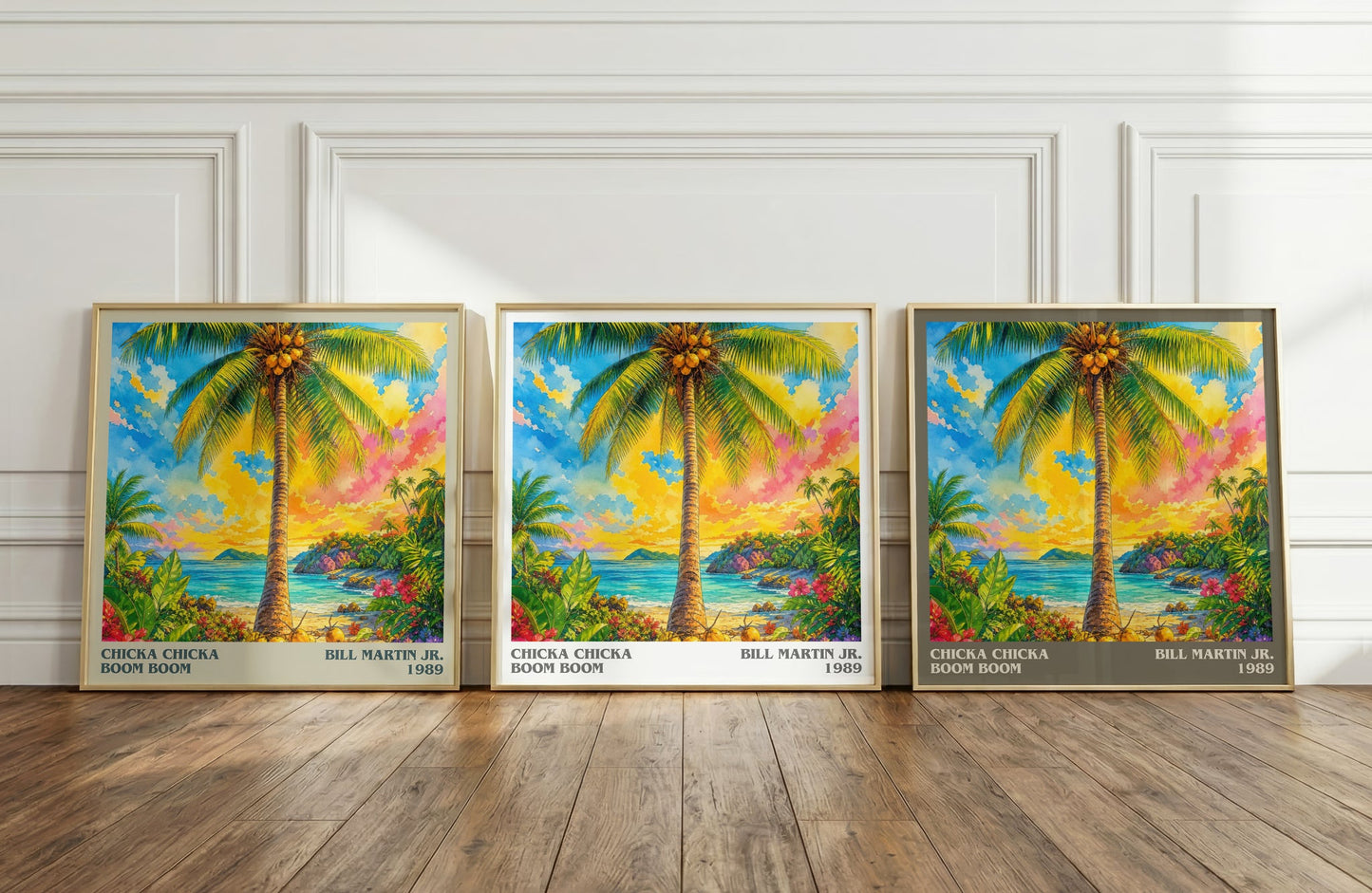 Chicka Chicka Boom Boom literary art print colour and style options – Bill Martin Jr. book art