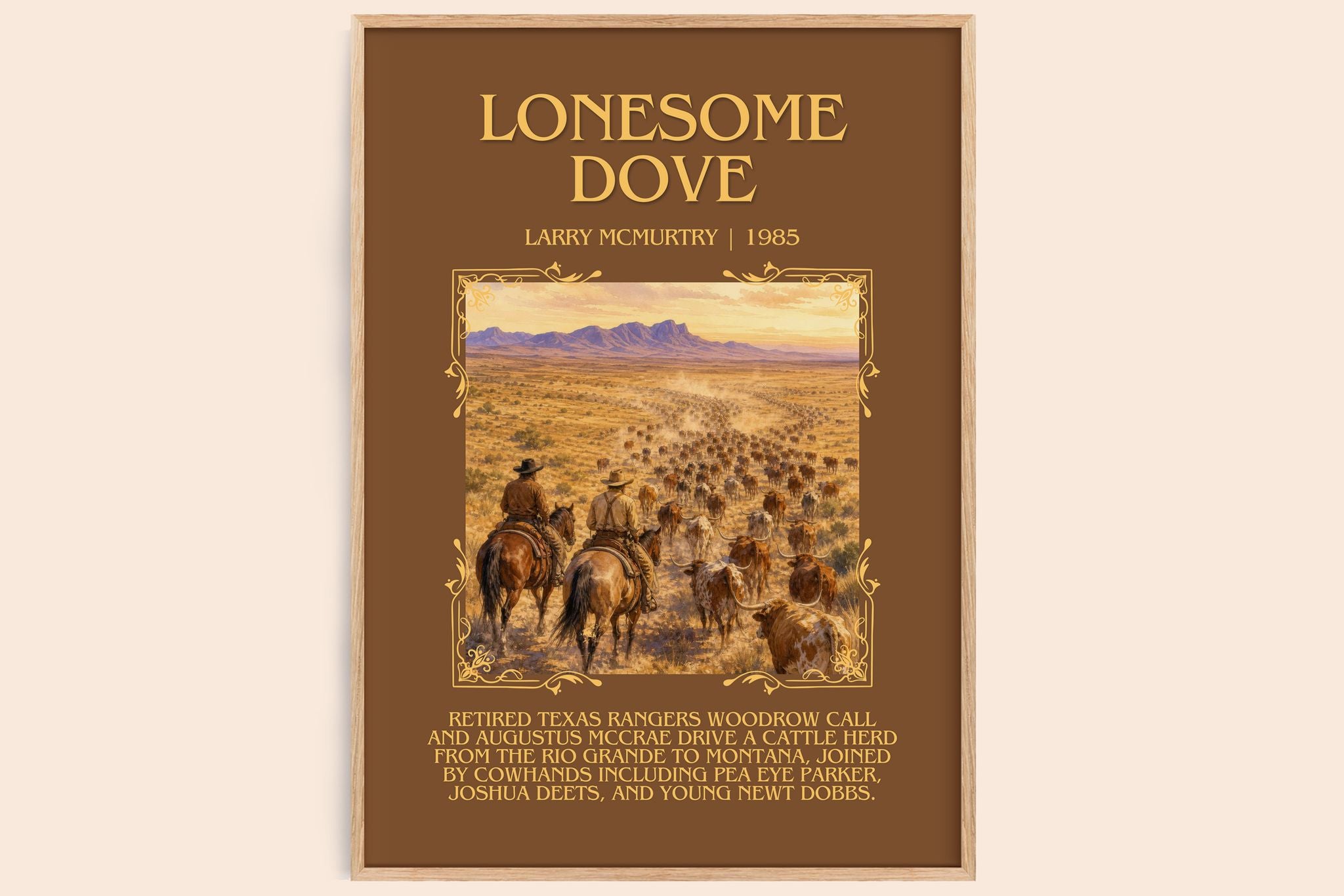 Lonesome Dove Minimalist Book Poster by Larry McMurtry