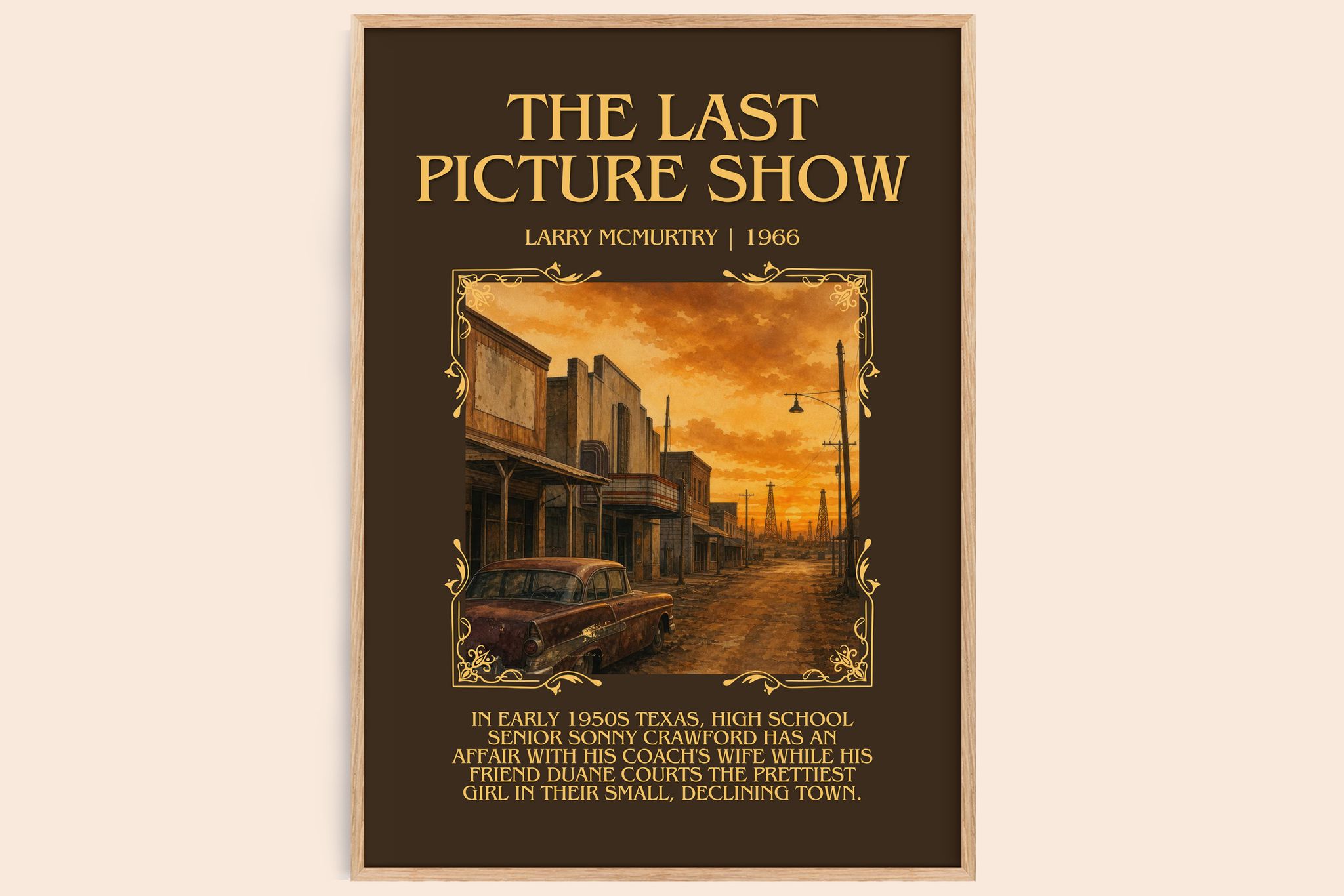 The Last Picture Show Minimalist Book Poster by Larry McMurtry
