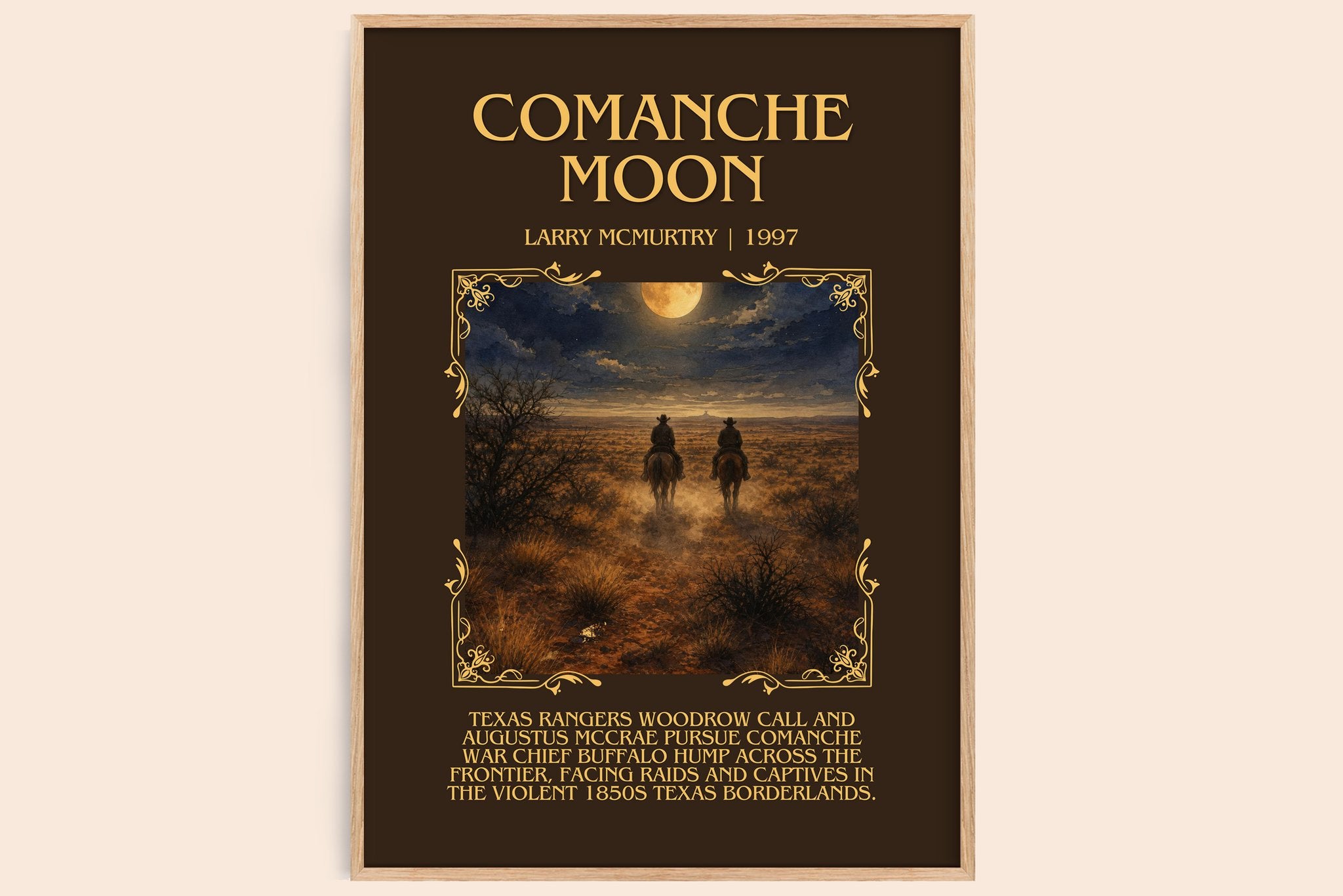 Comanche moon Minimalist Book Poster by Larry McMurtry