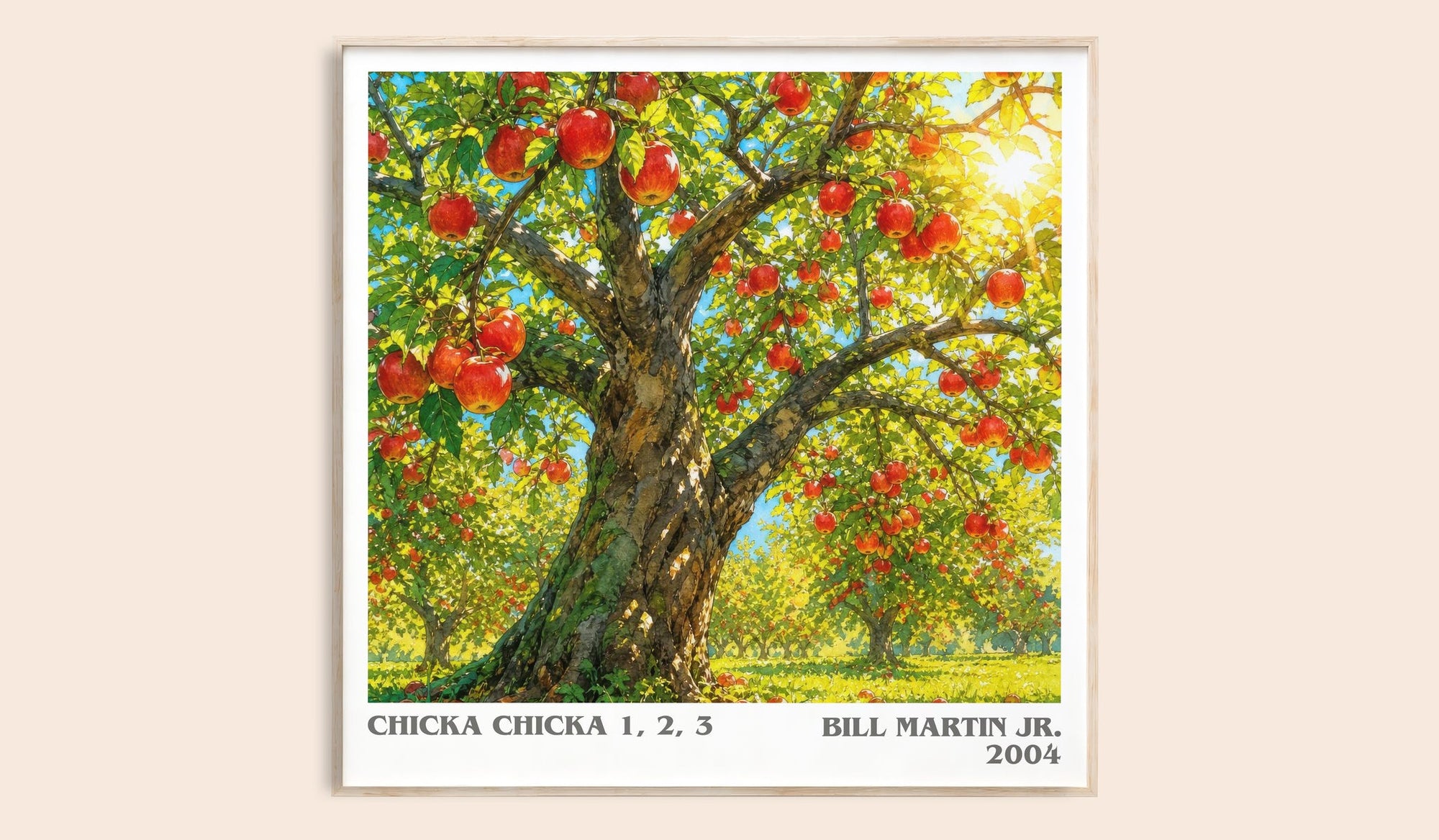 Chicka Chicka 1, 2, 3 literary book poster by Bill Martin Jr. – framed literary art print